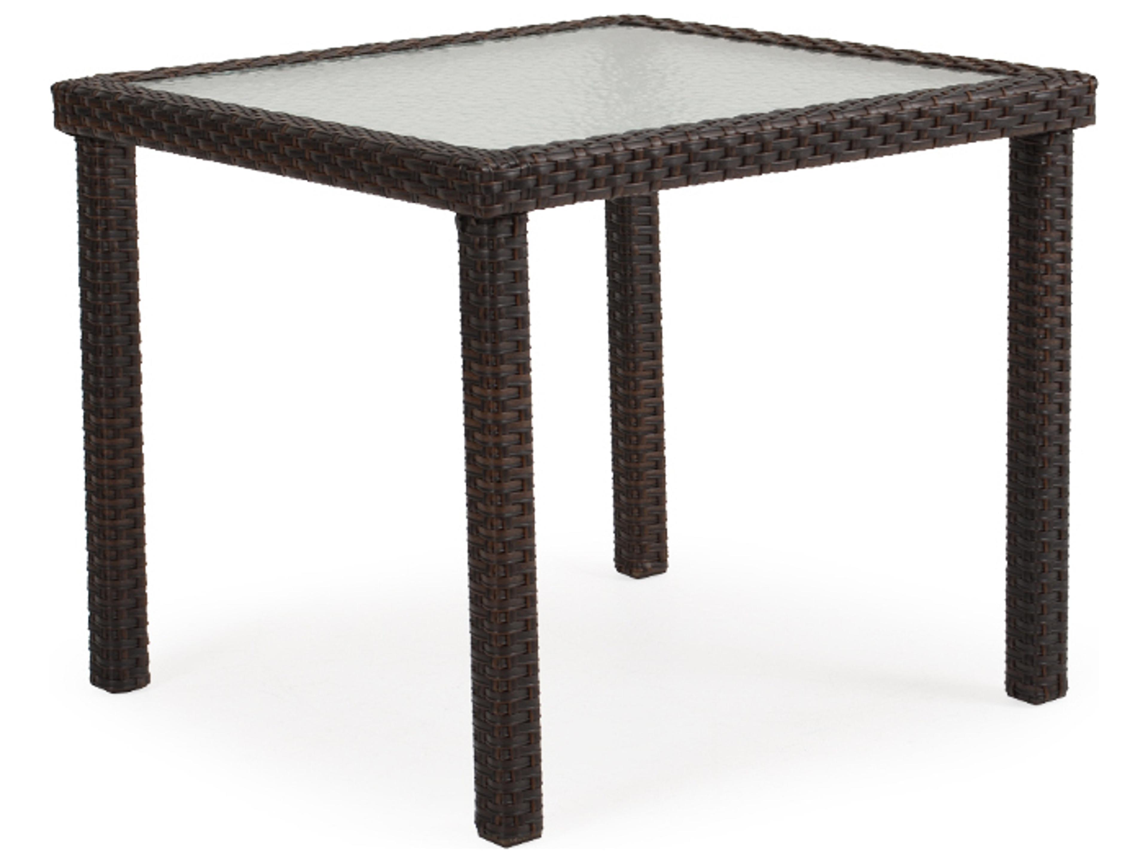 Watermark Living Seaside Wicker Square Glass Top Outdoor Patio Dining Table