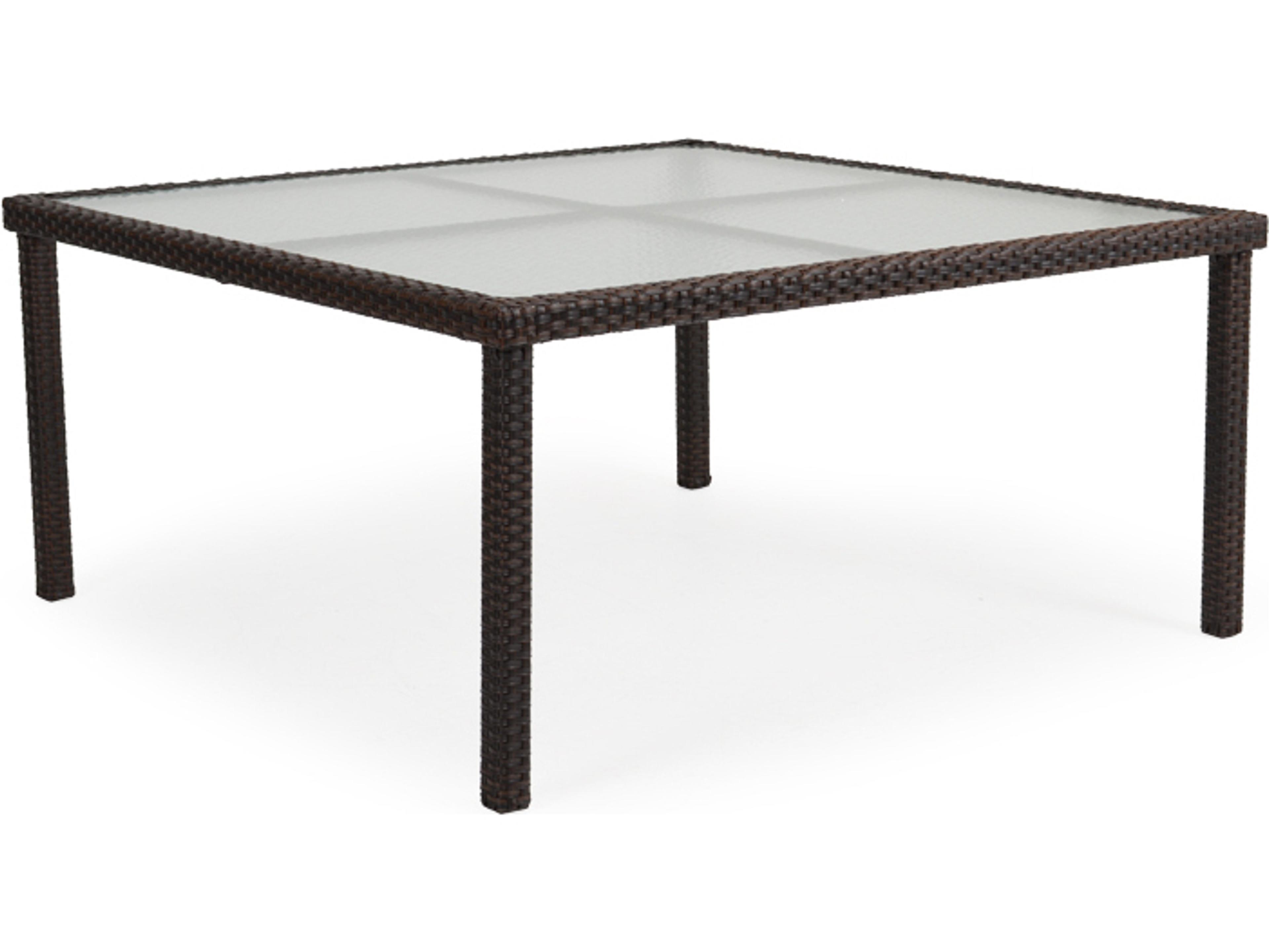 Watermark Living Seaside Wicker Square Glass Top Patio Dining Table