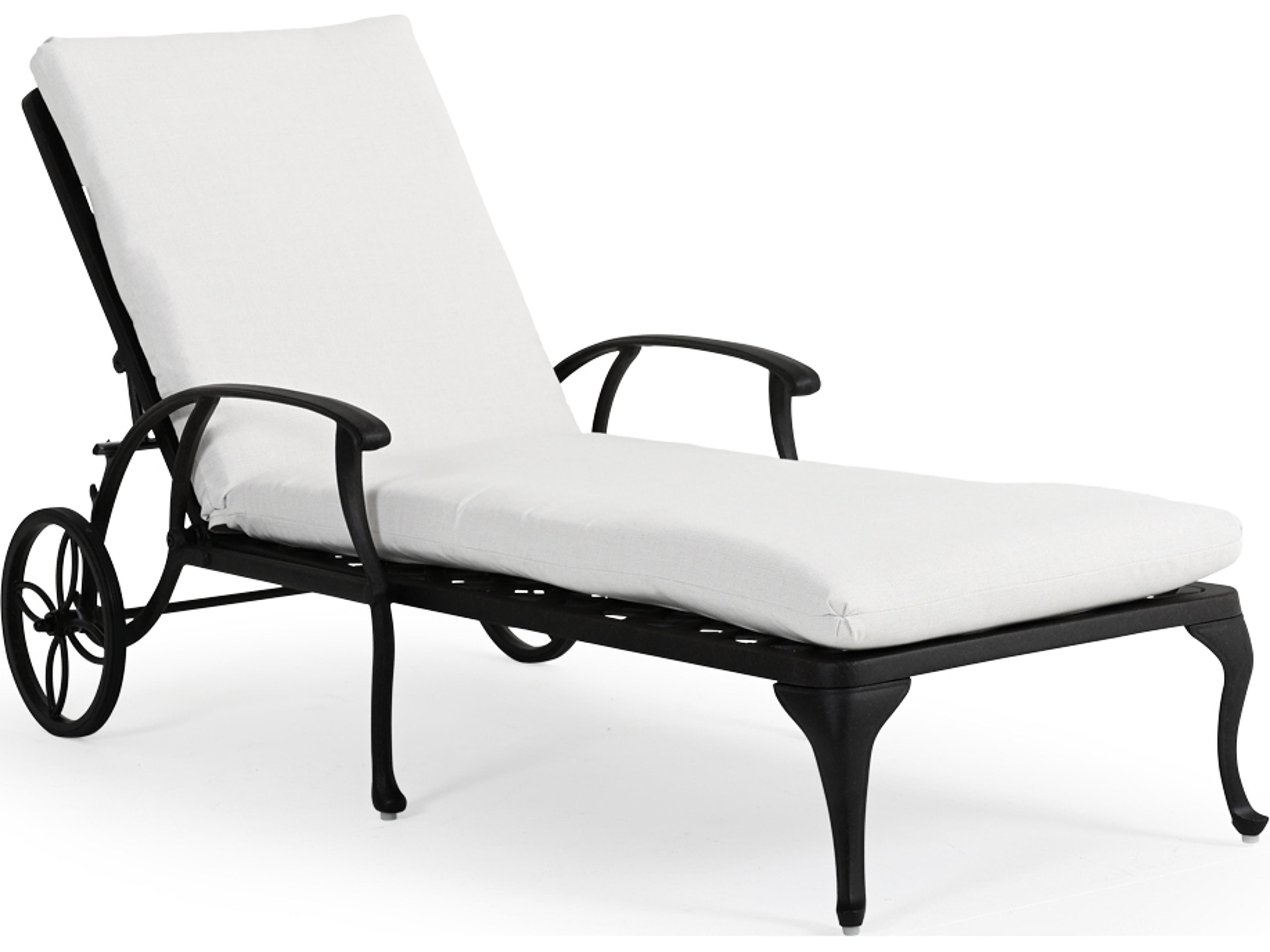 Watermark Living Oxford Cast Aluminum Weathered Black Outdoor Patio Chaise Lounge