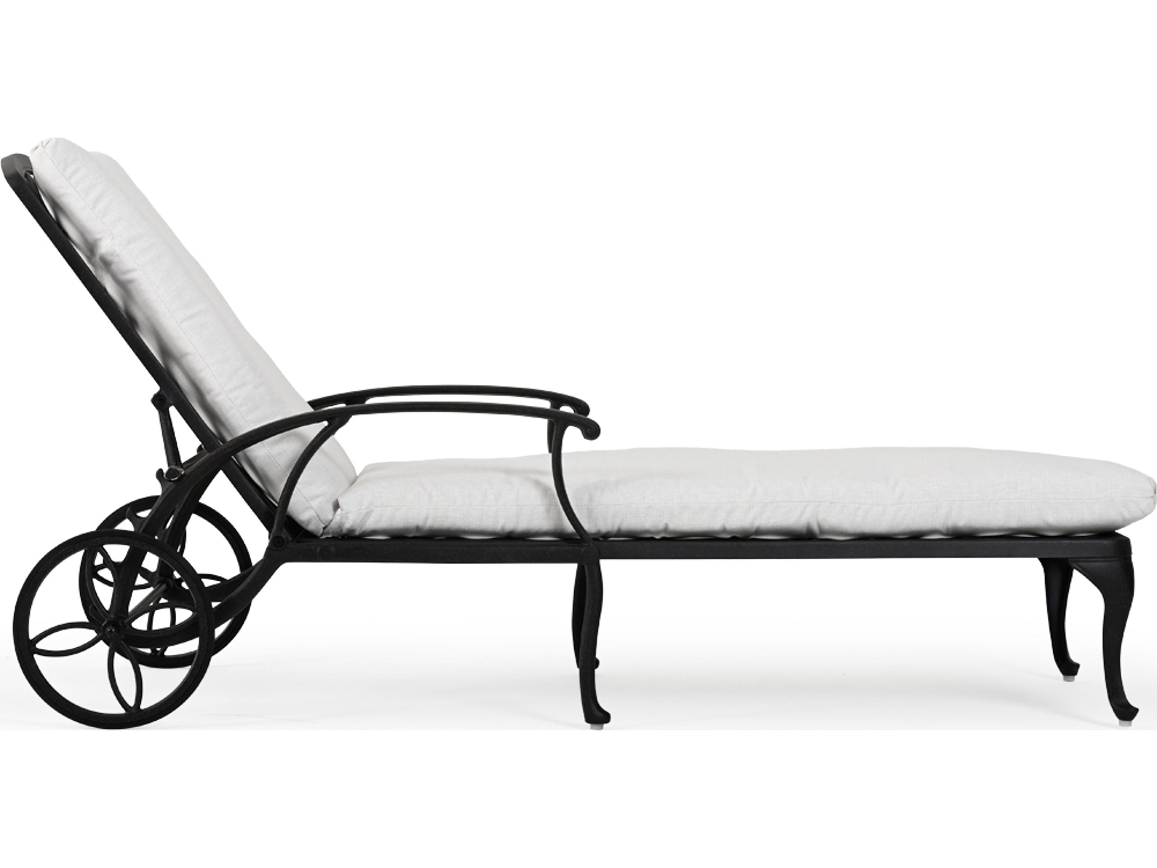 Watermark Living Oxford Cast Aluminum Weathered Black Outdoor Patio Chaise Lounge