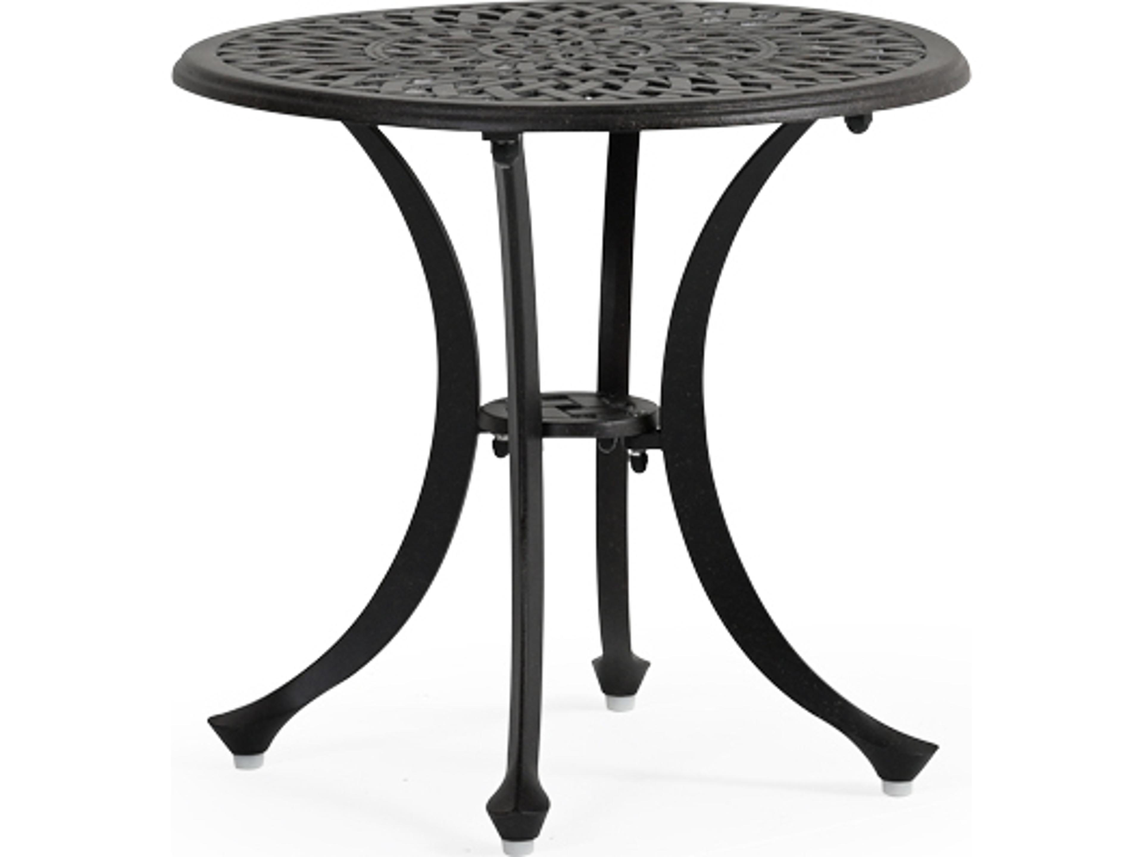 Oxford Cast Aluminum Weathered Black Round Tea Table