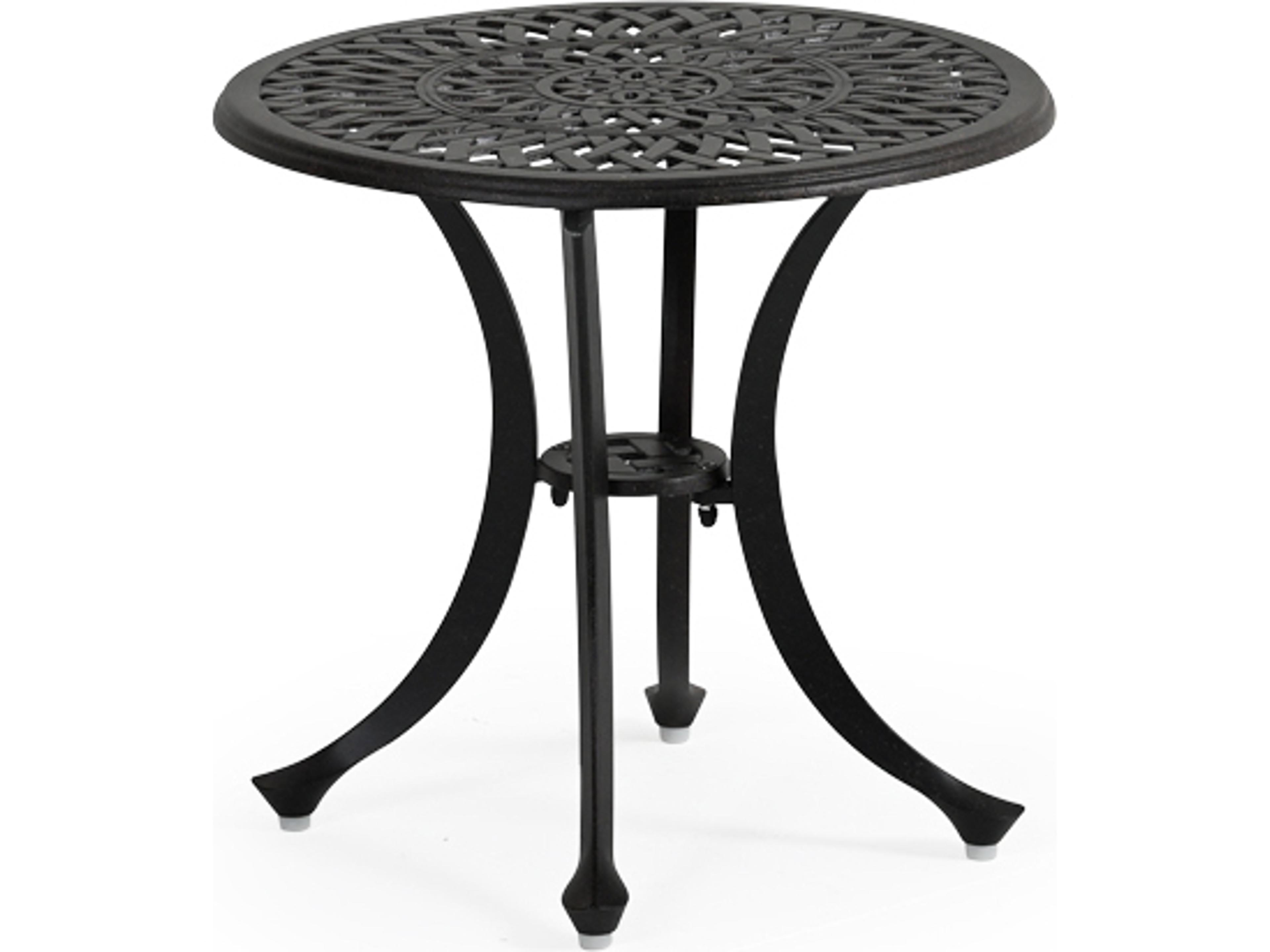Watermark Living Oxford Cast Aluminum Weathered Black Round Tea Table
