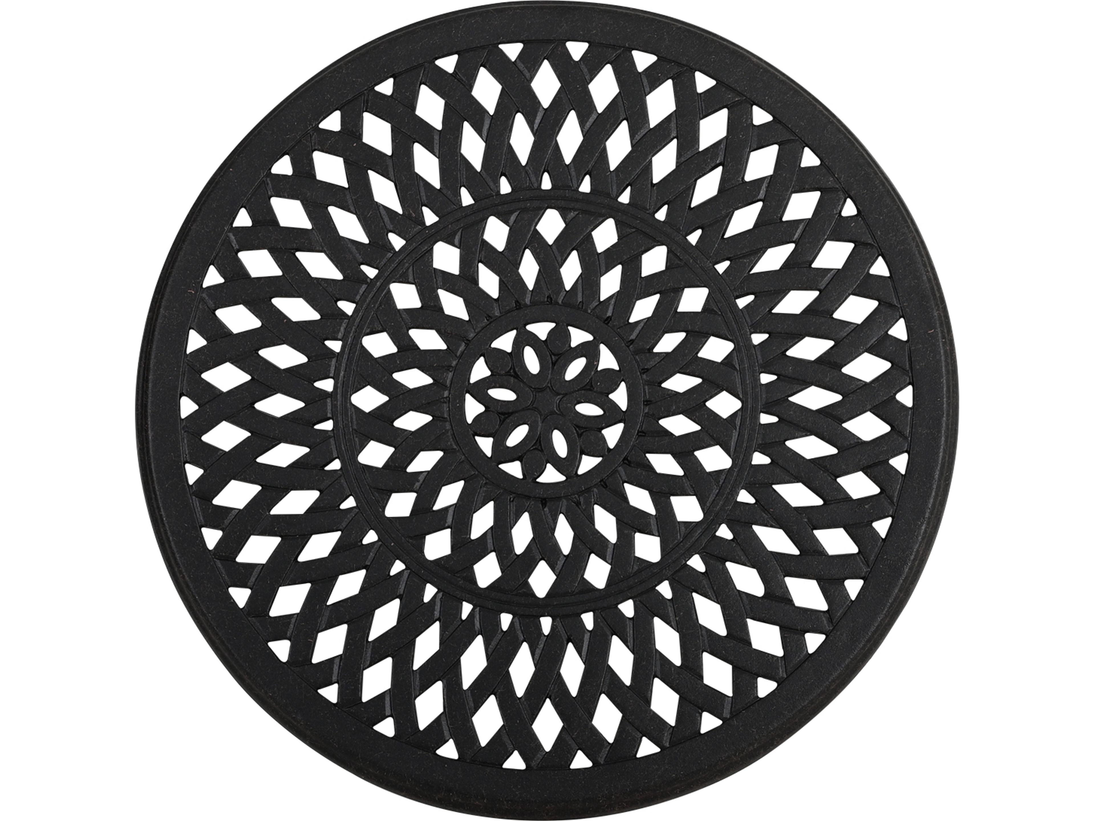 Watermark Living Oxford Cast Aluminum Weathered Black Round Tea Table