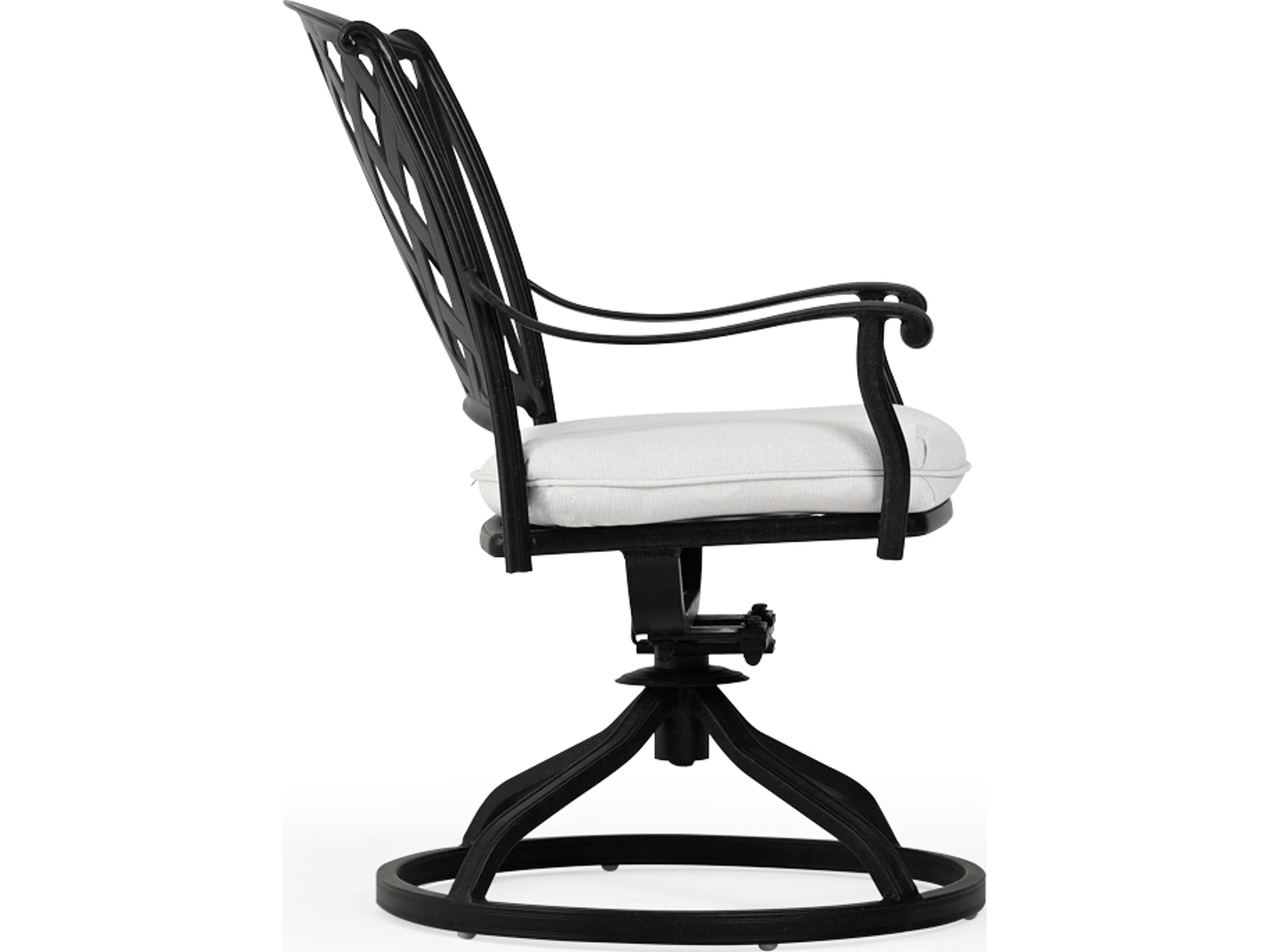 Watermark Living Oxford Cast Aluminum Weathered Black Swivel Tilt Outdoor Dining Arm Chair