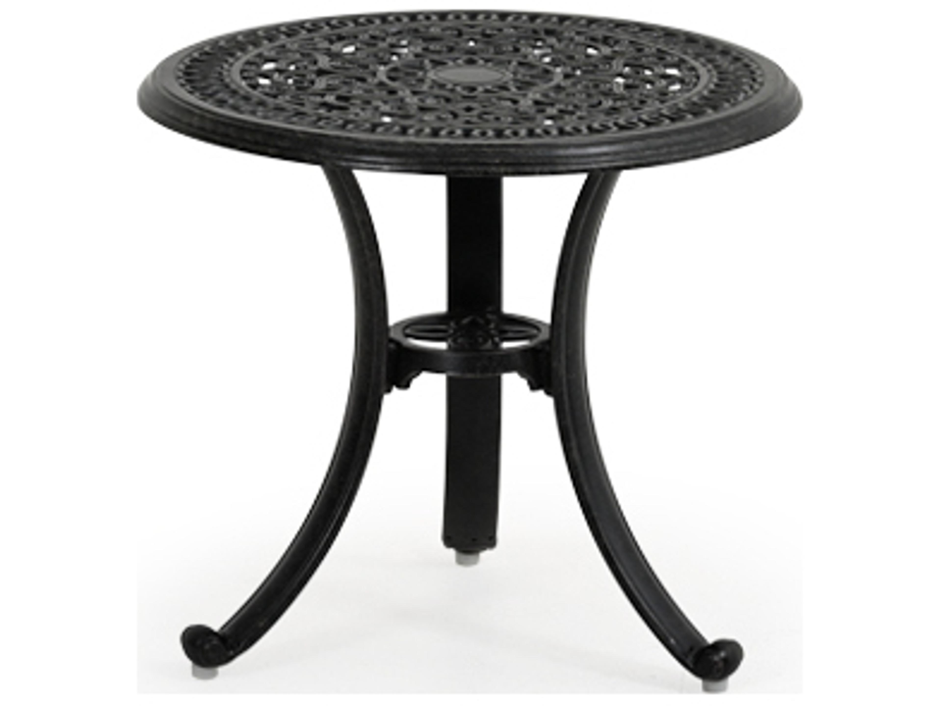 Watermark Living Dauphine Cast Aluminum Round Outdoor Patio End Table