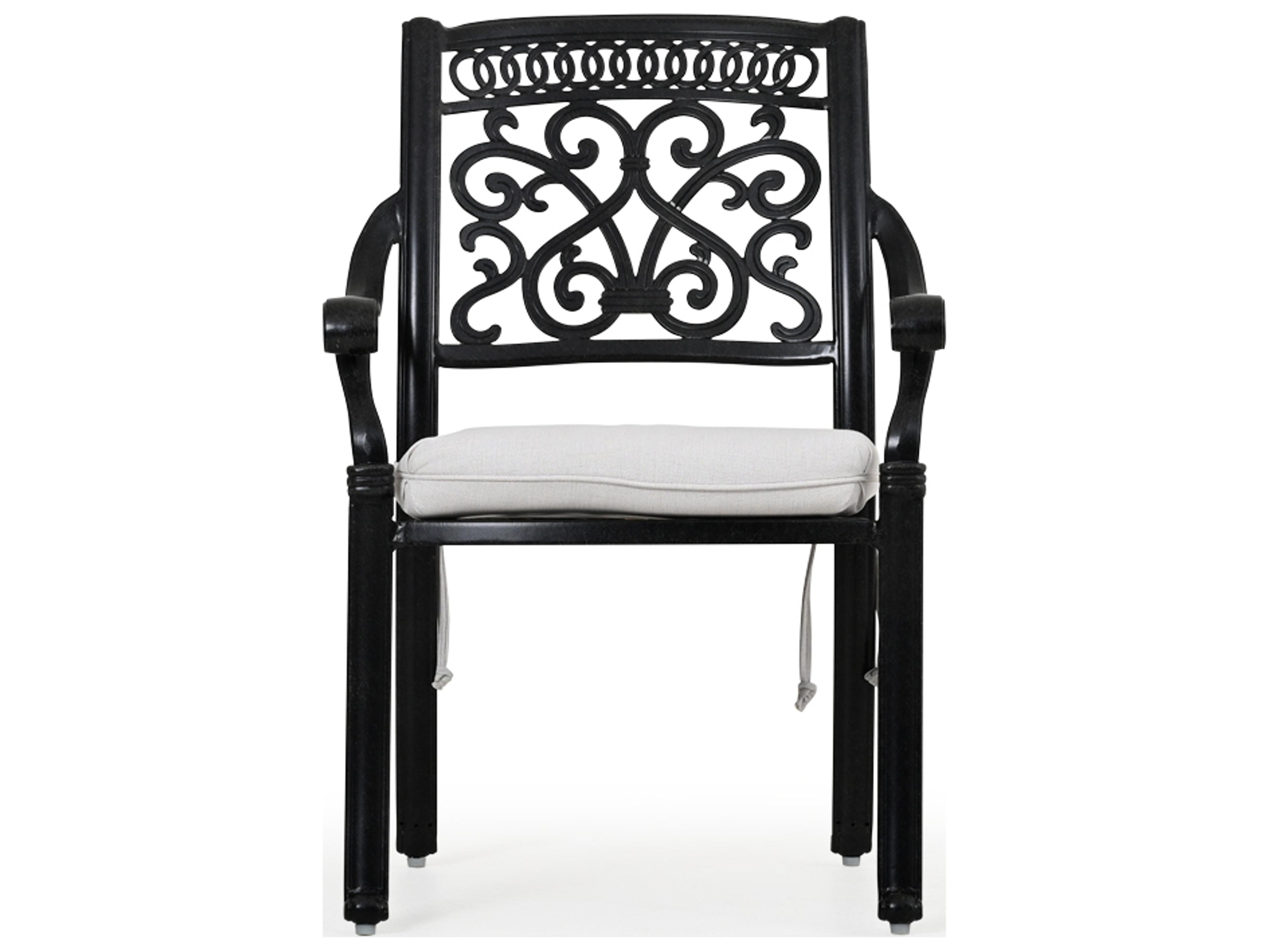 Dauphine Cast Aluminum Outdoor Patio Dining Arm Chair