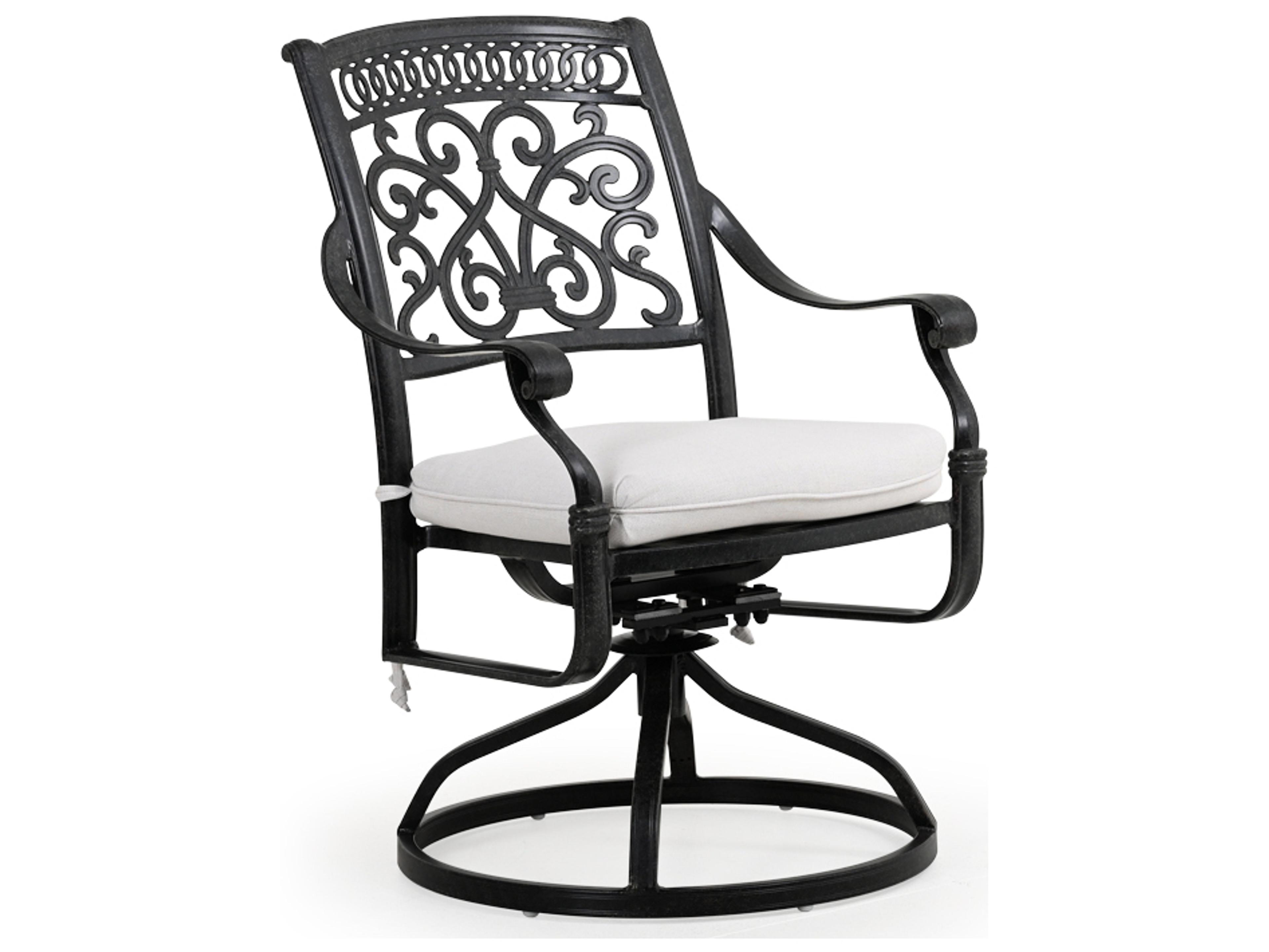 Watermark Living Dauphine Cast Aluminum Swivel Rocker Patio Dining Arm Chair