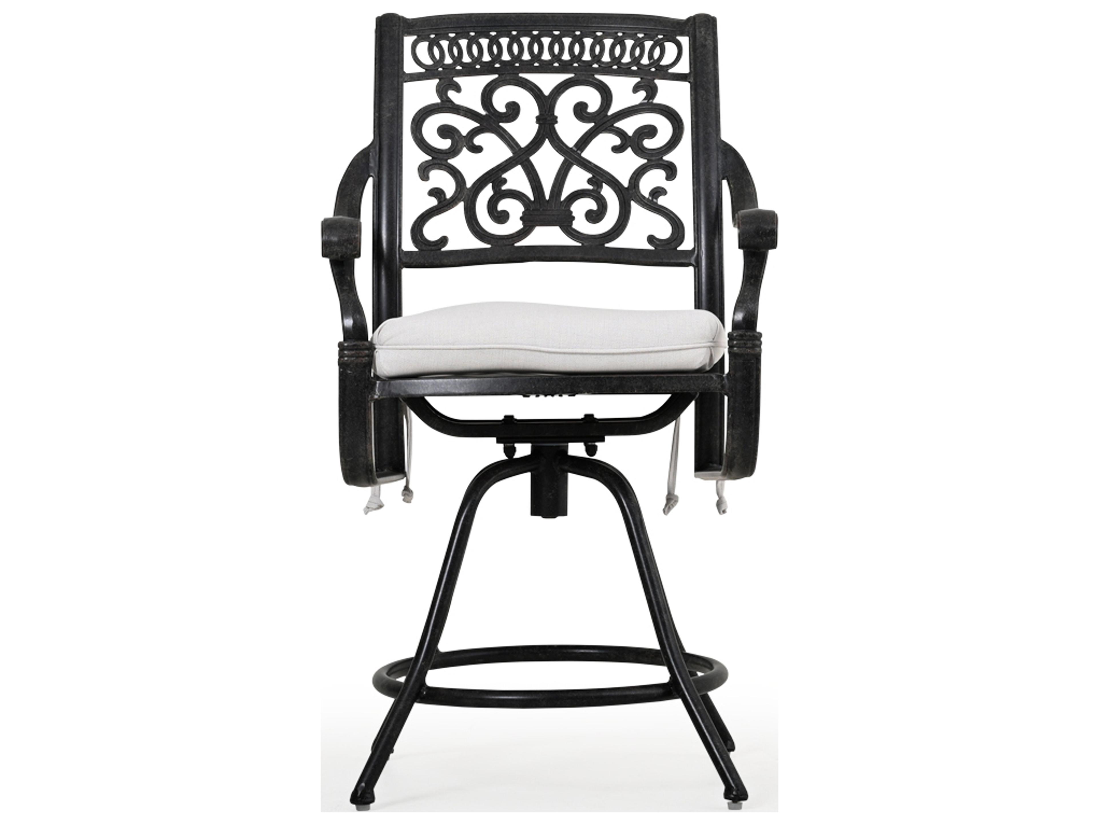Dauphine Cast Aluminum Swivel Counter Height Stool