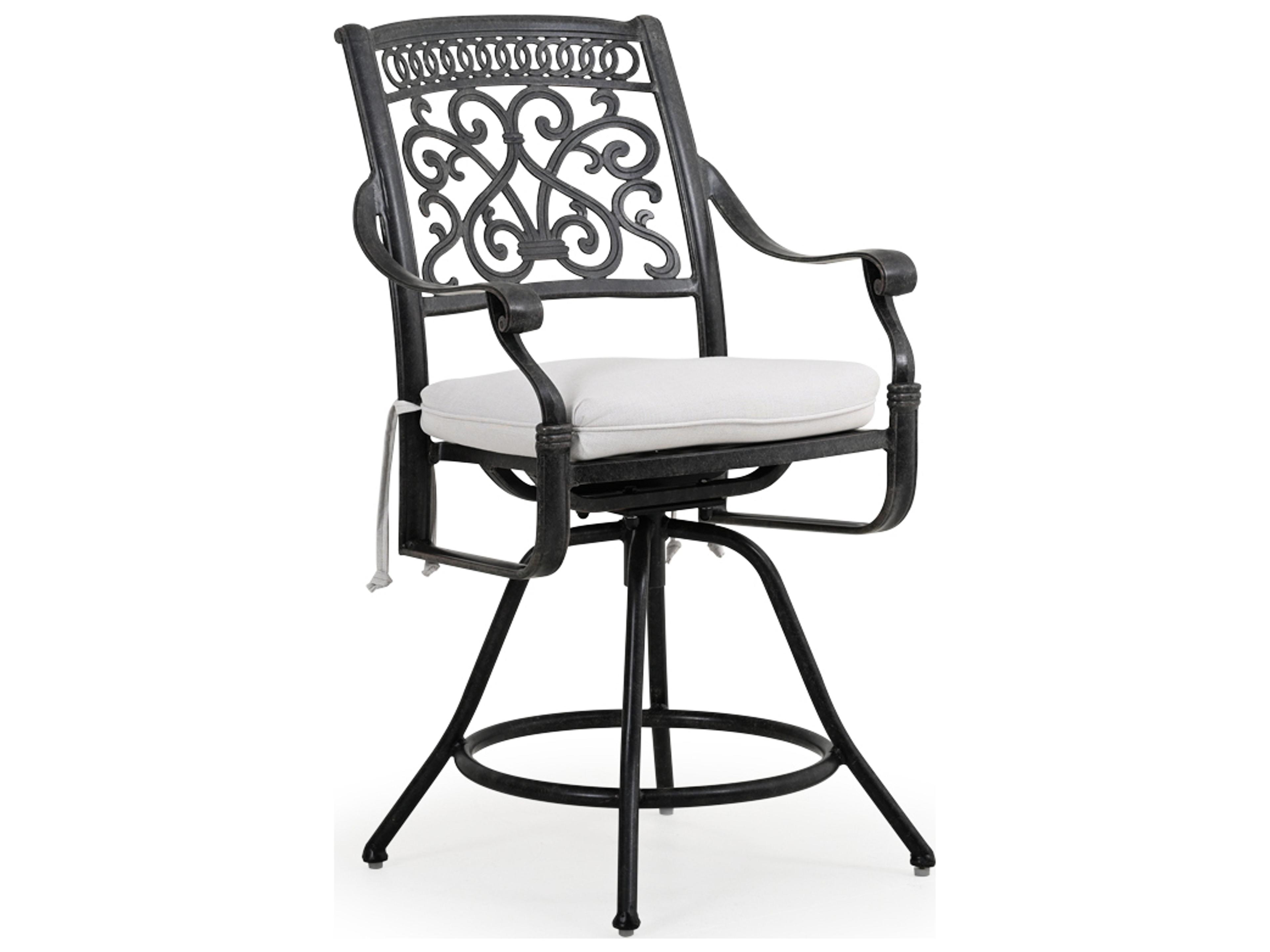 Watermark Living Dauphine Cast Aluminum Swivel Counter Height Stool