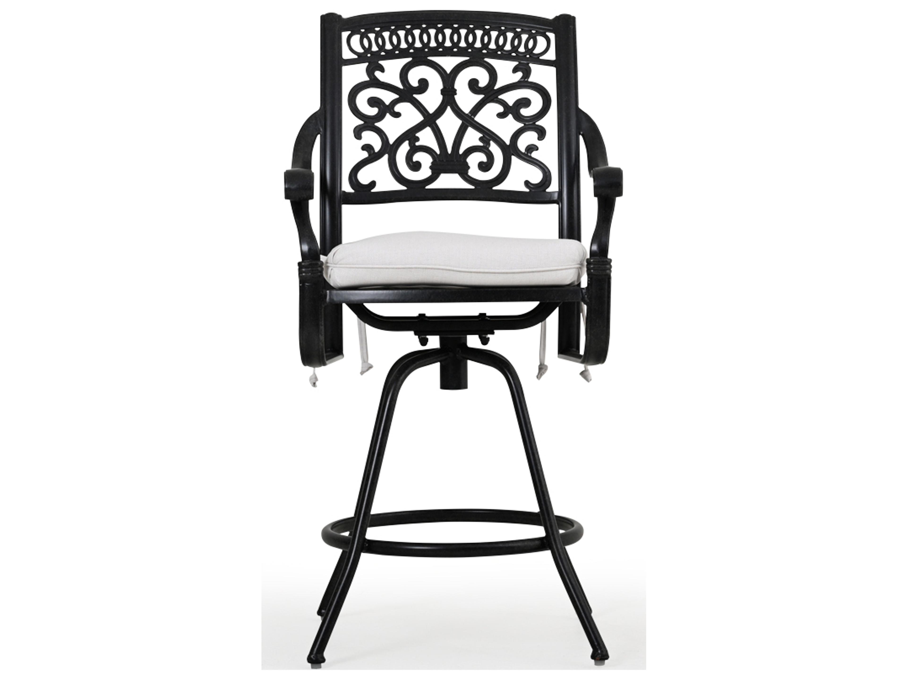 Dauphine Cast Aluminum Swivel Bar Height Stool