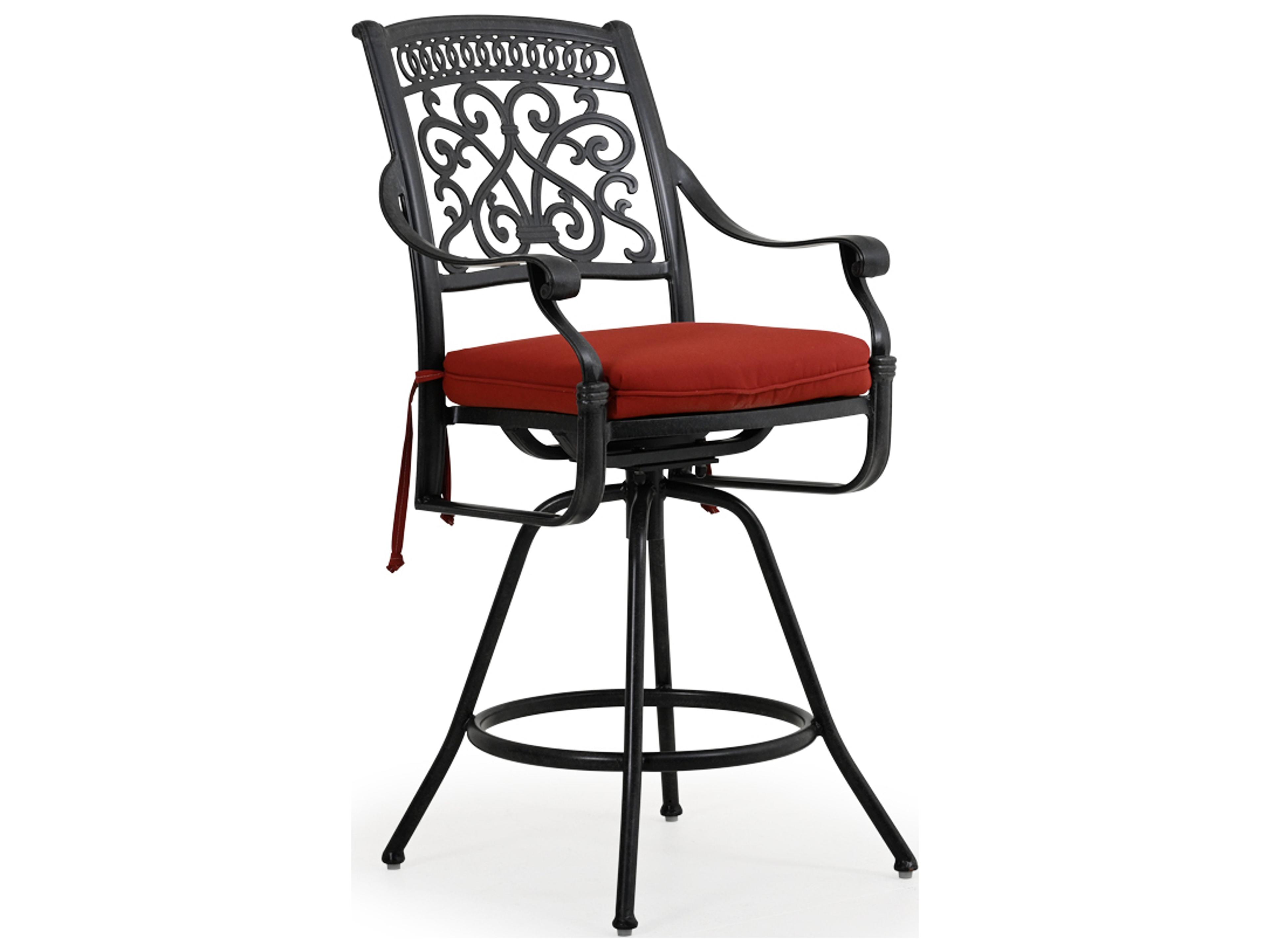 Watermark Living Dauphine Cast Aluminum Swivel Bar Height Stool