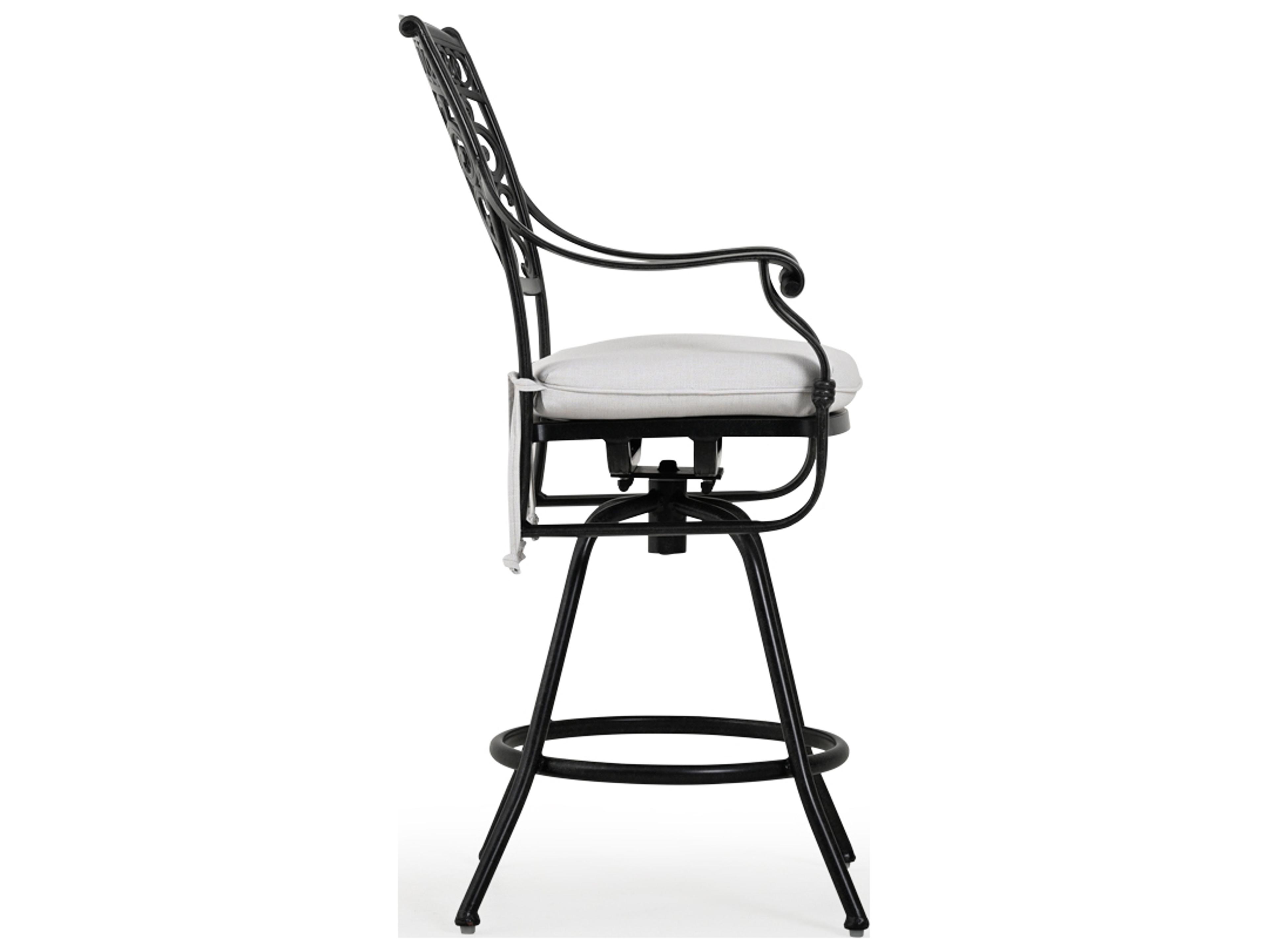 Watermark Living Dauphine Cast Aluminum Swivel Bar Height Stool