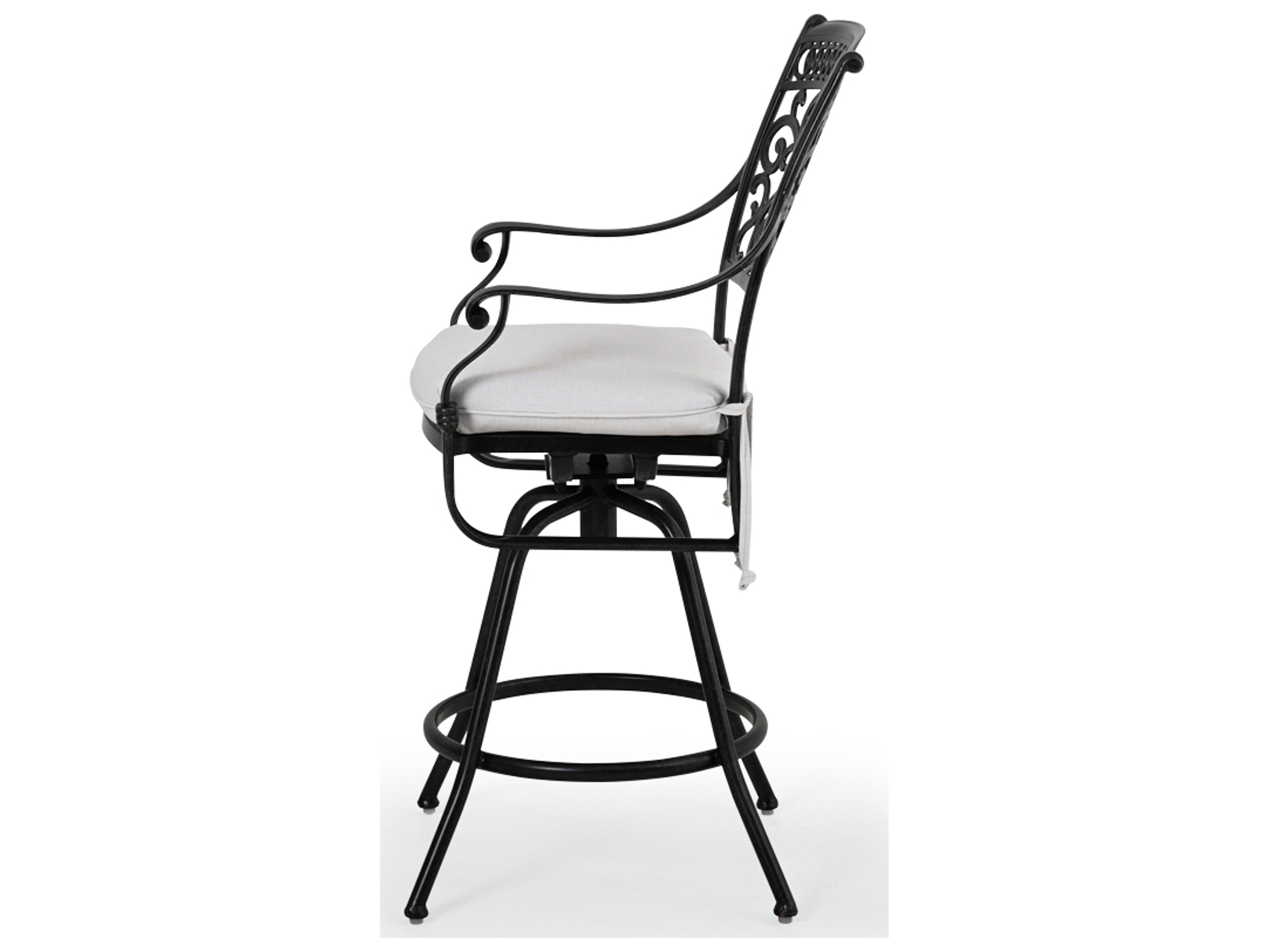 Watermark Living Dauphine Cast Aluminum Swivel Bar Height Stool