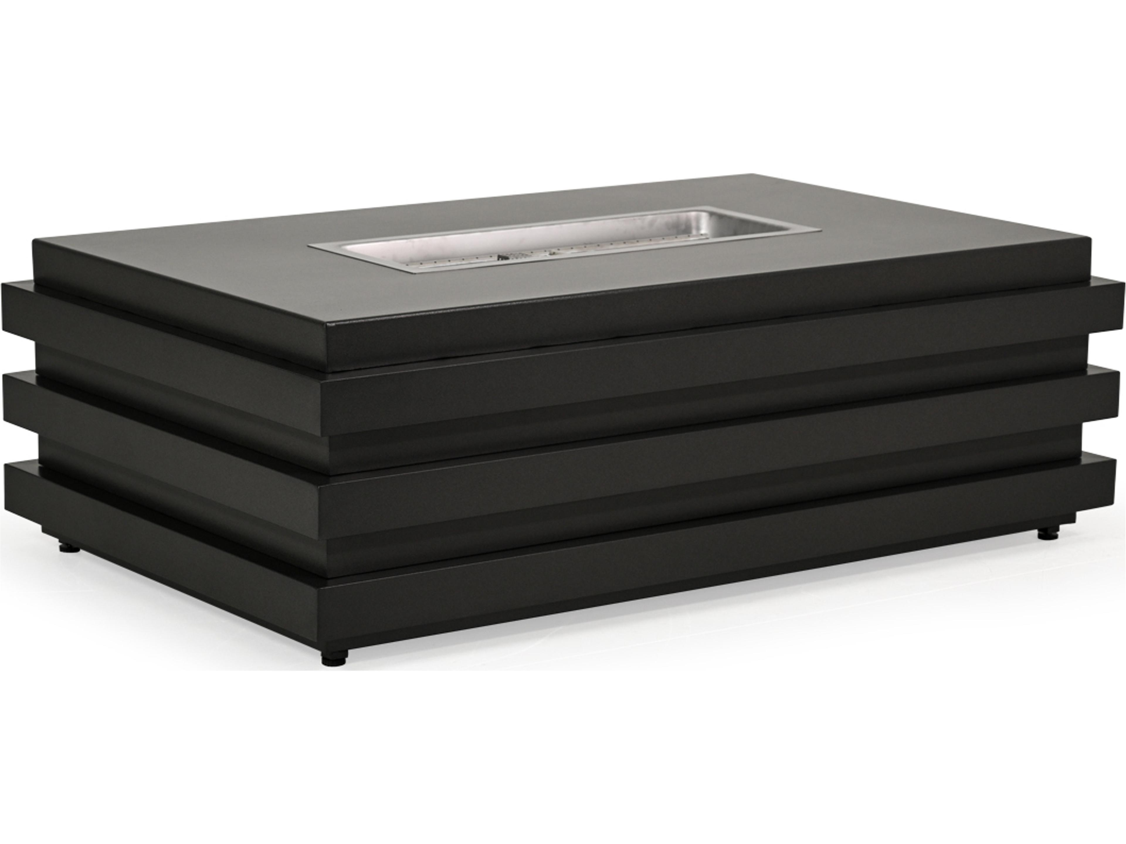 Watermark Living Covina Aluminum Rectangular Outdoor Fire Pit Table with Lid