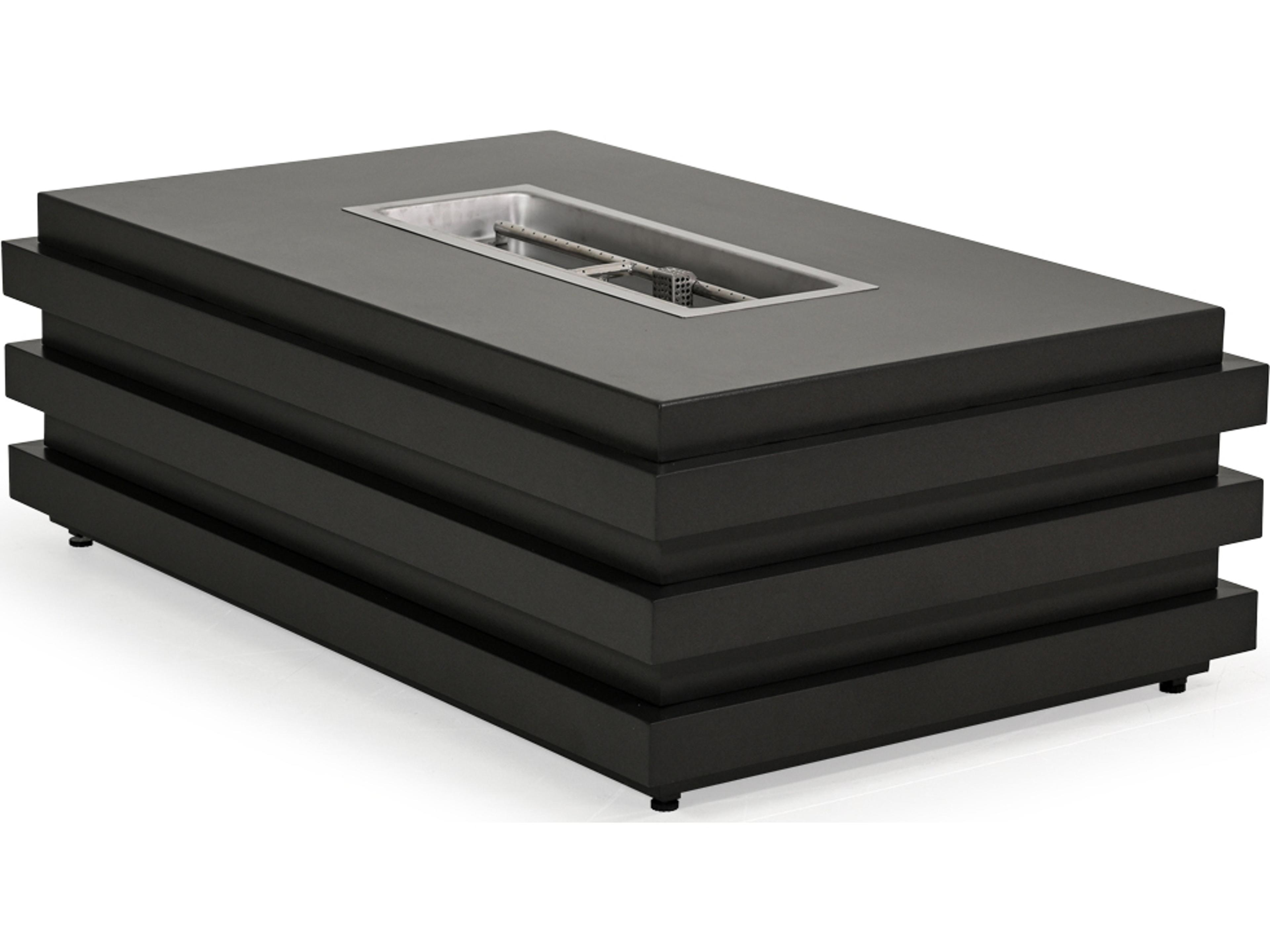 Watermark Living Covina Aluminum Rectangular Outdoor Fire Pit Table with Lid