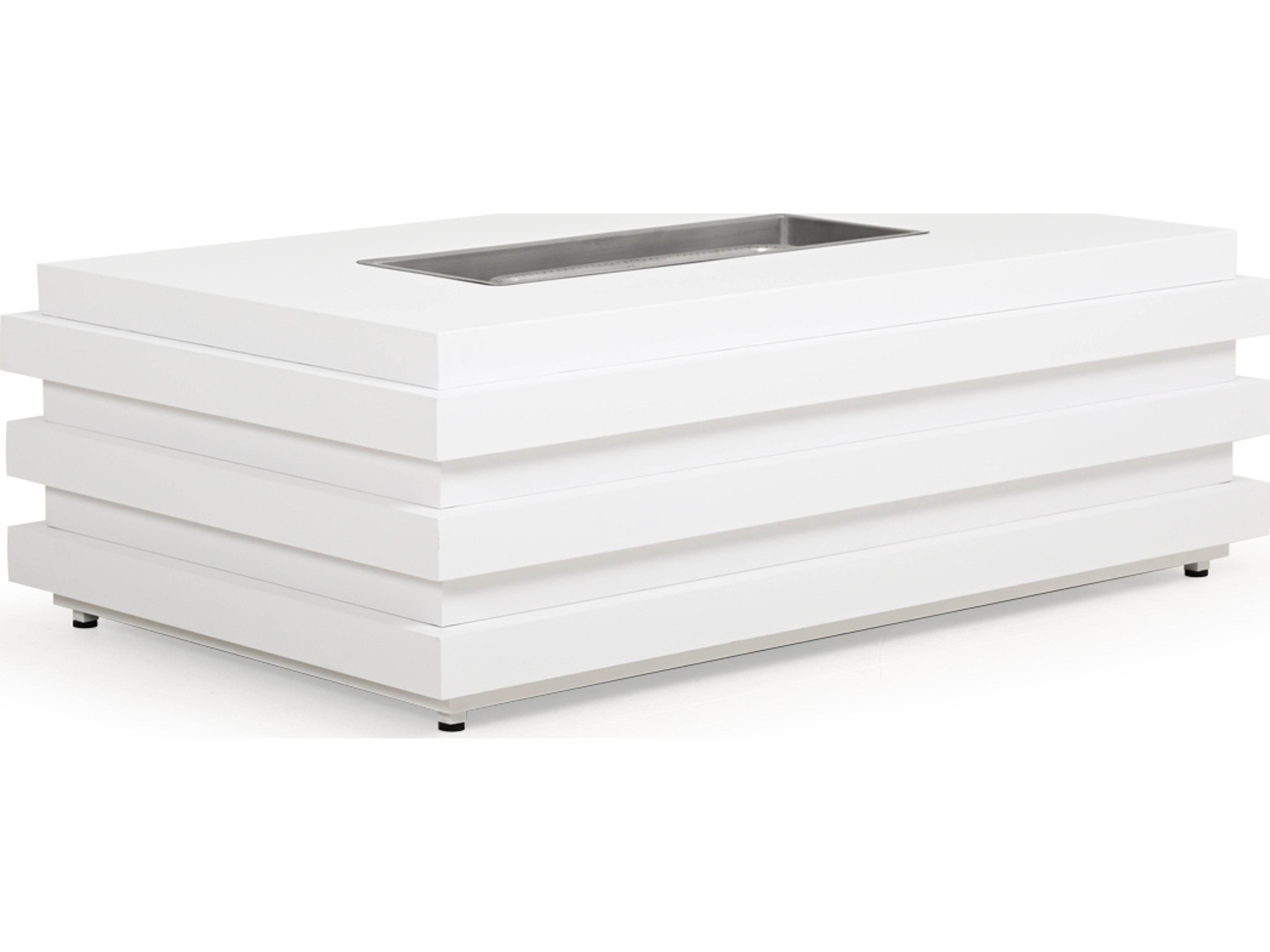 Watermark Living Covina Aluminum Rectangular Outdoor Fire Pit Table with Lid