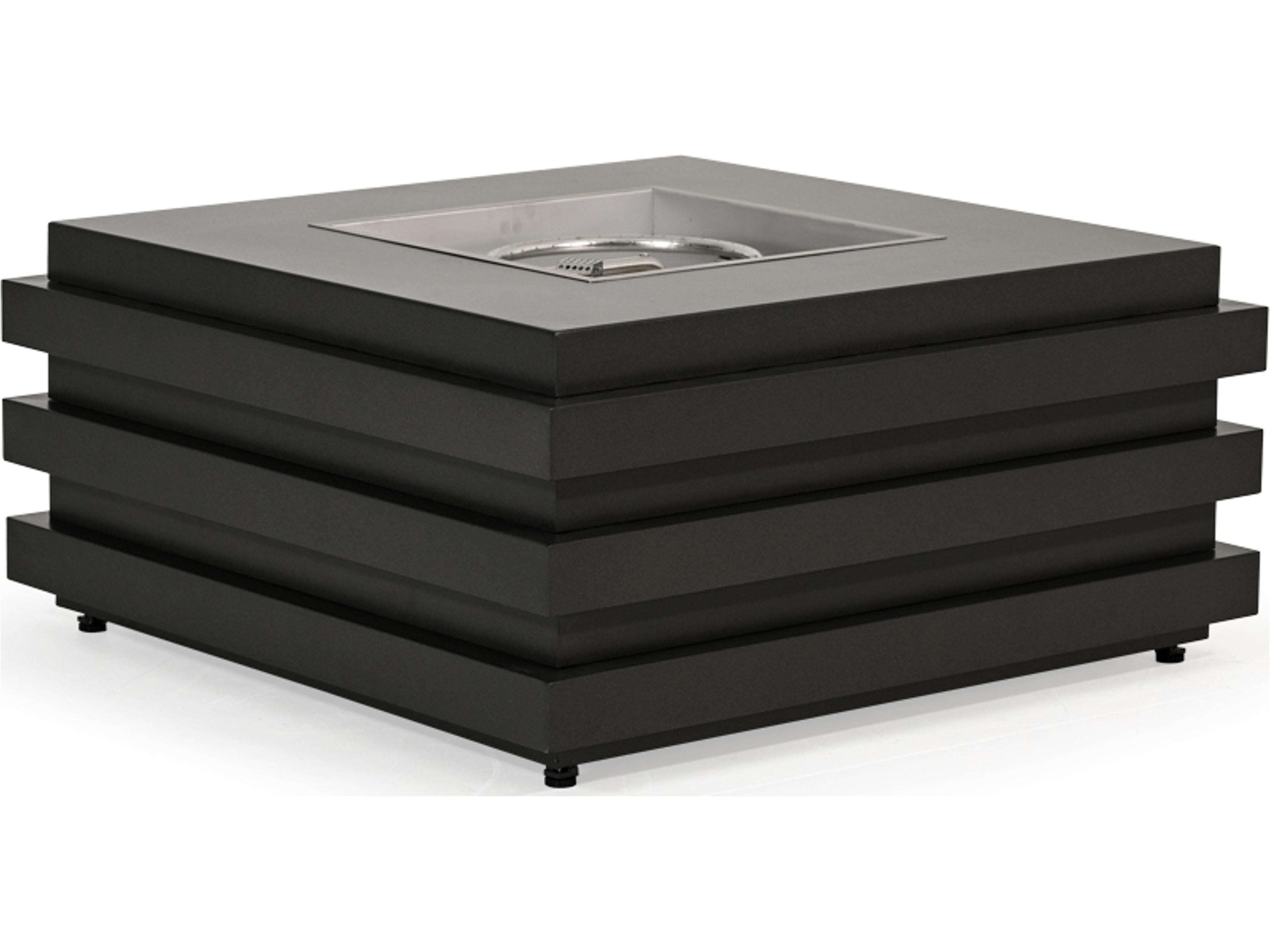 Watermark Living Covina Aluminum Square Outdoor Patio Fire Pit Table with Lid