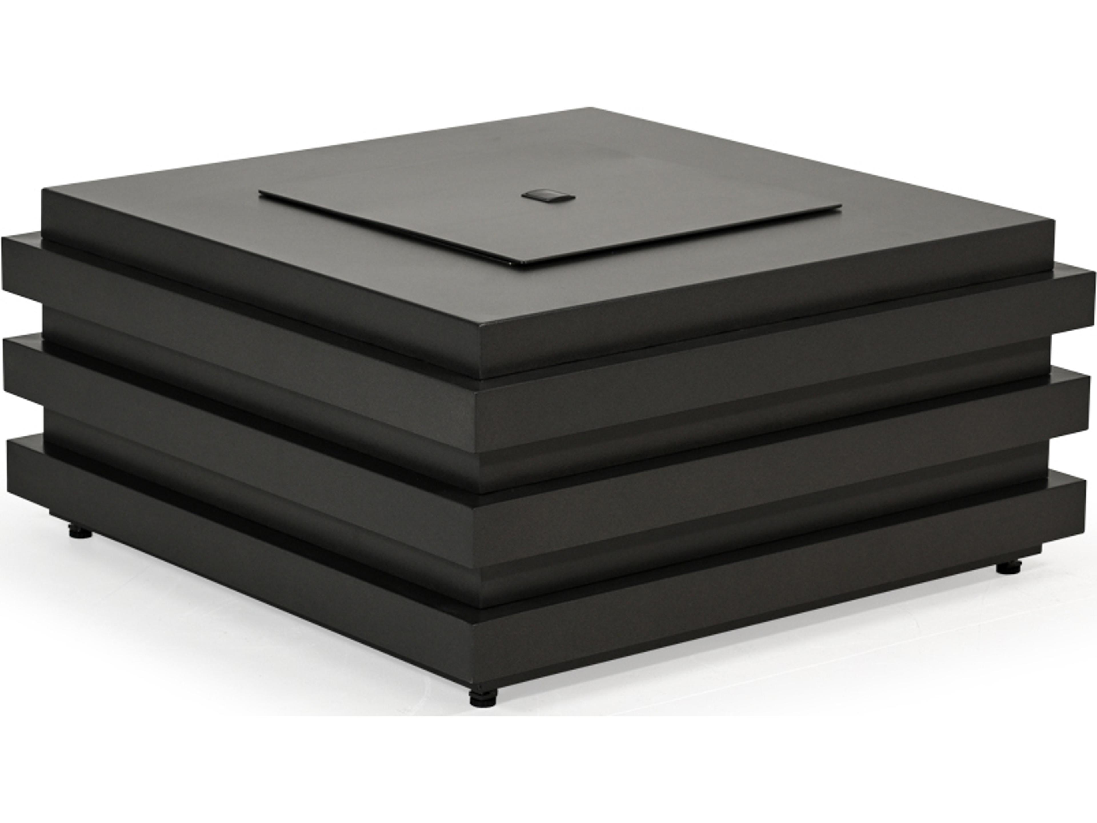 Watermark Living Covina Aluminum Square Outdoor Patio Fire Pit Table with Lid