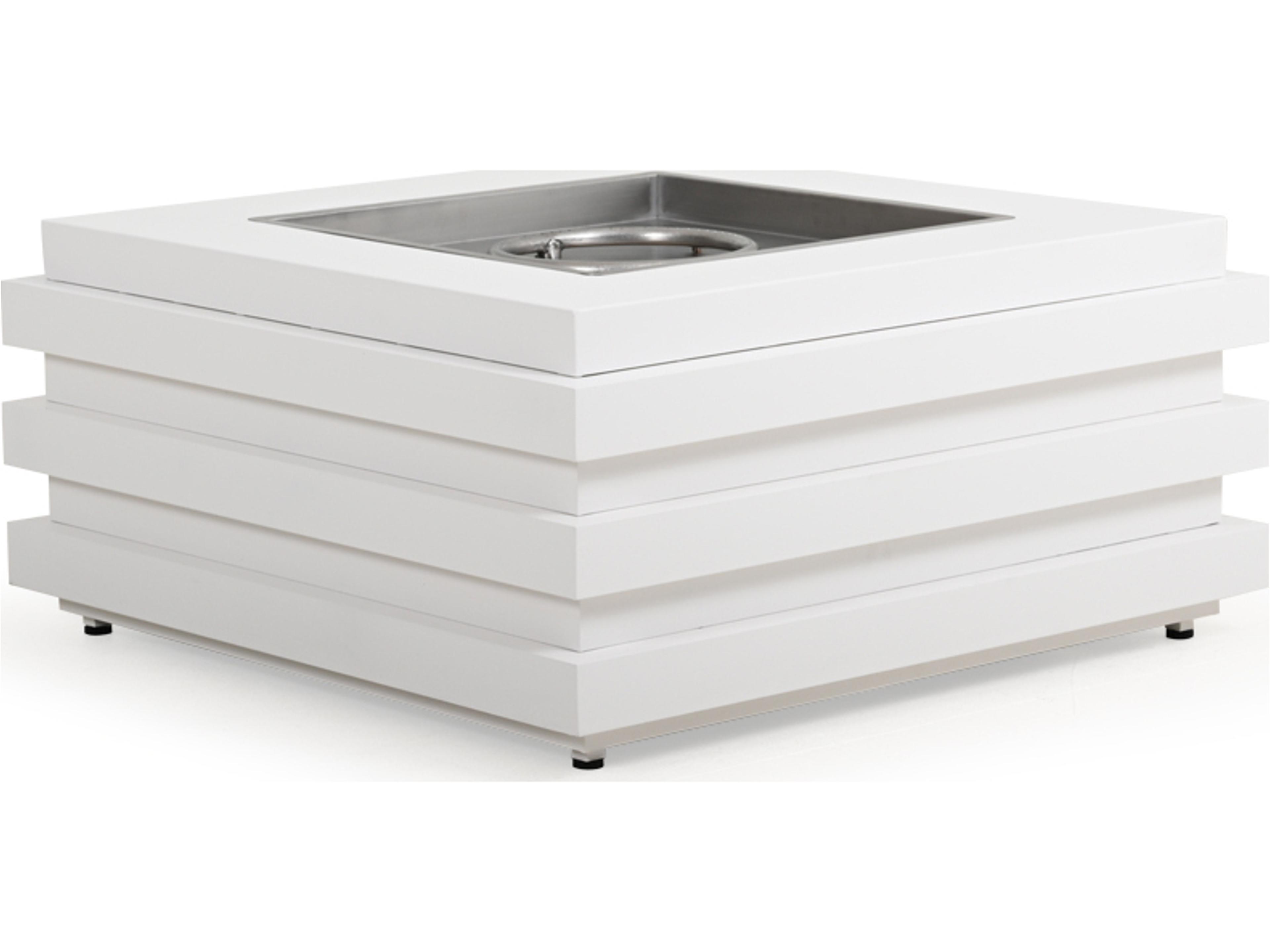 Watermark Living Covina Aluminum Square Outdoor Patio Fire Pit Table with Lid