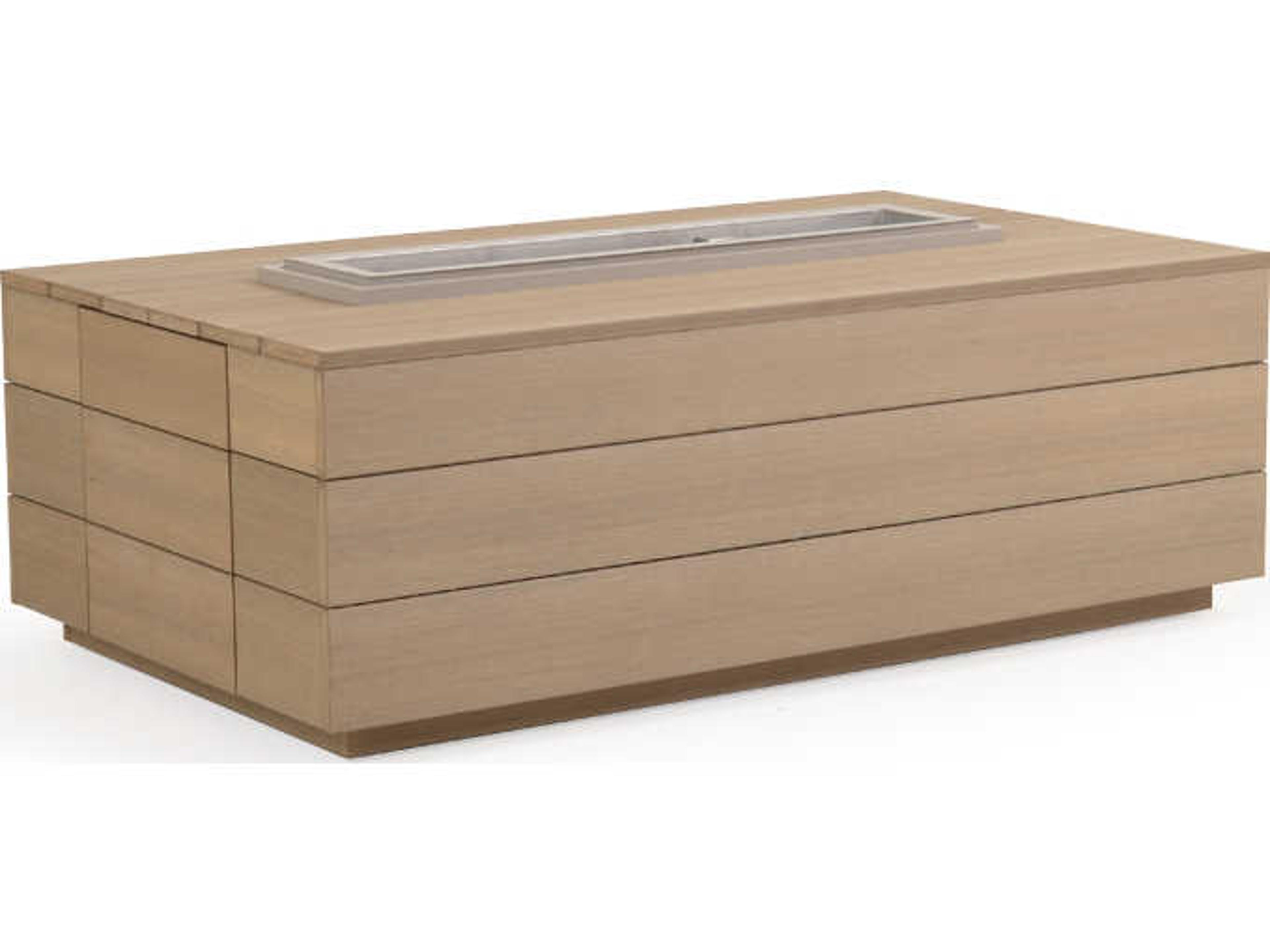 Miramar PoliSoul Rectangular Outdoor Patio Fire Pit Table