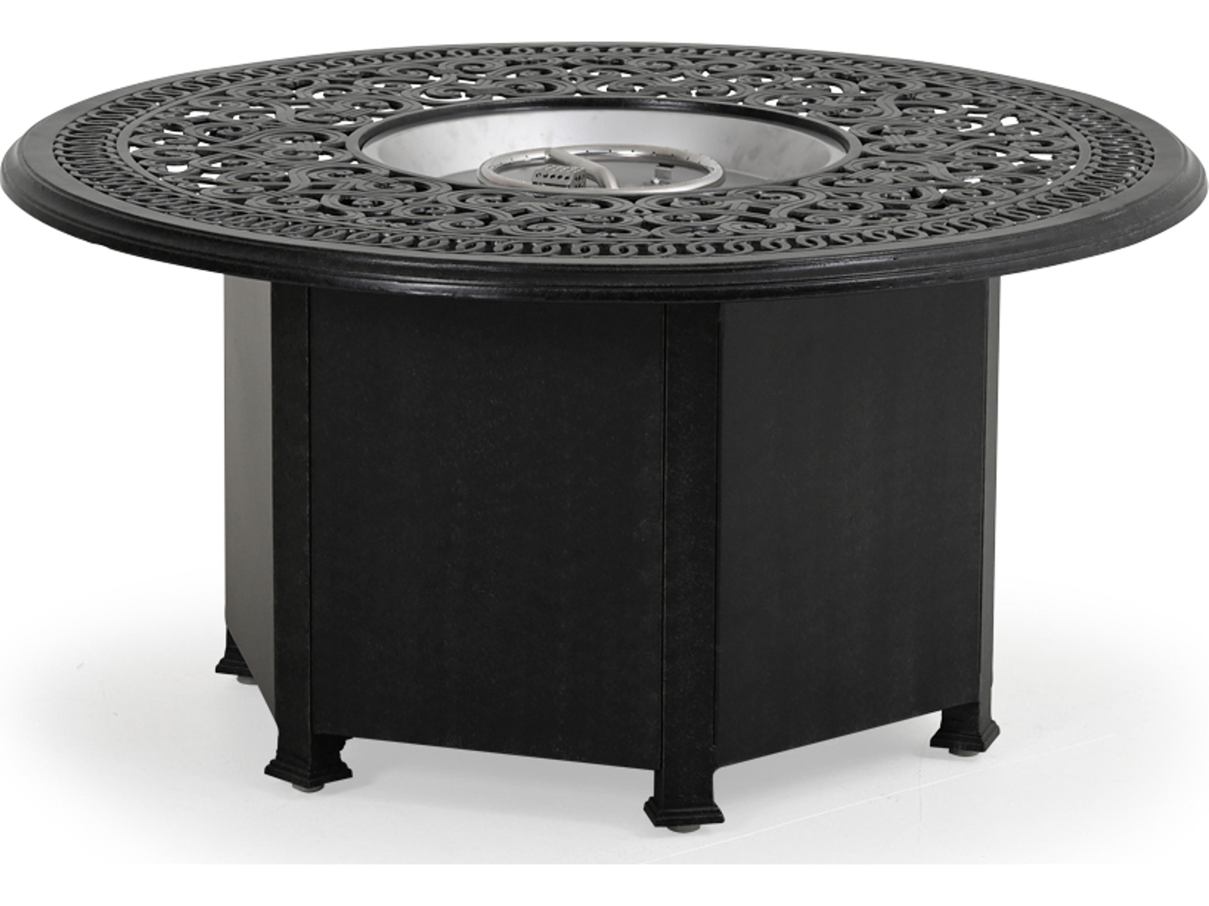 Watermark Living Dauphine Cast Aluminum Round Outdoor Patio Fire Pit Table