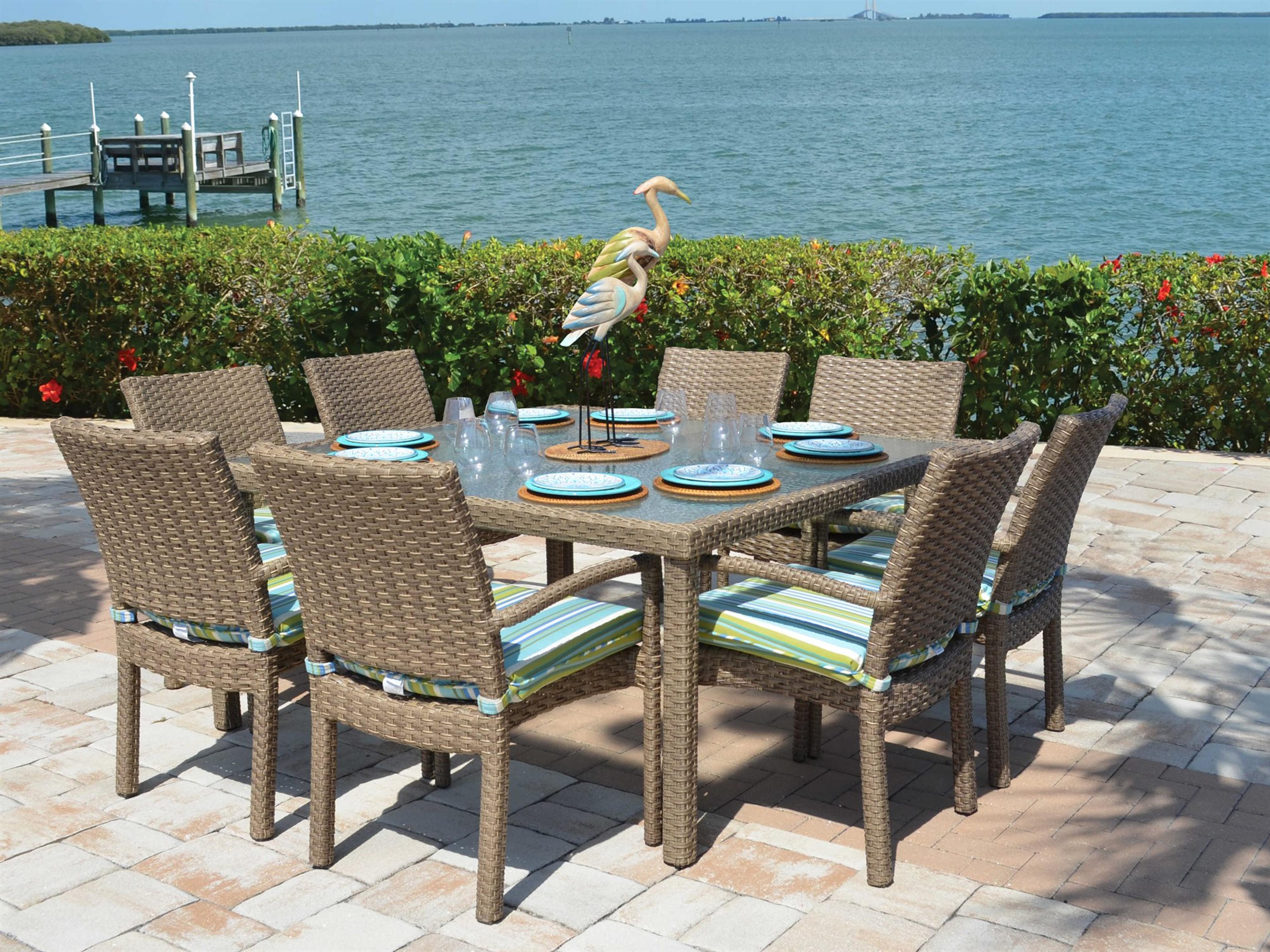 Seaside Wicker Patio Dining Set