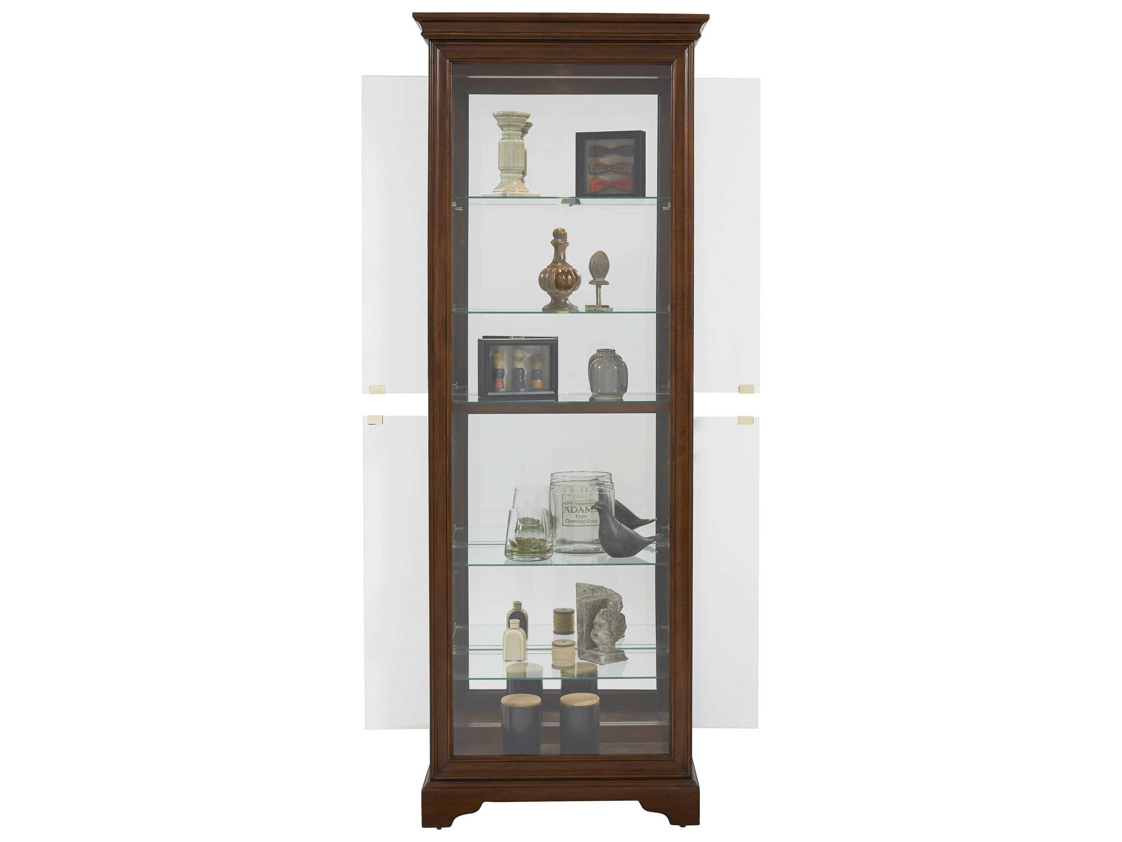 Pulaski Hardwood Oak Brown Curio Display Cabinet