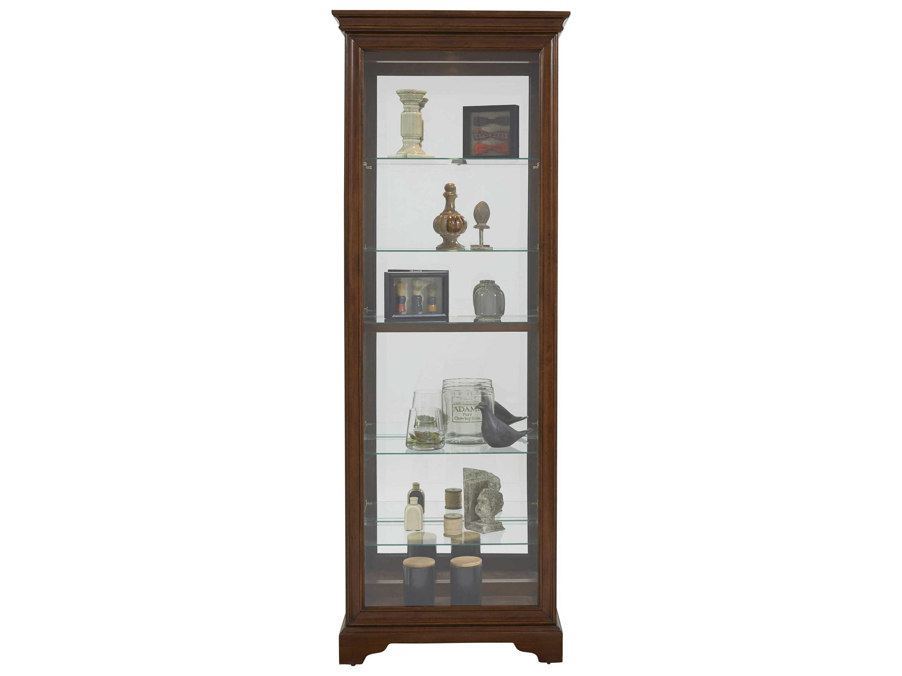 Pulaski Hardwood Oak Brown Curio Display Cabinet