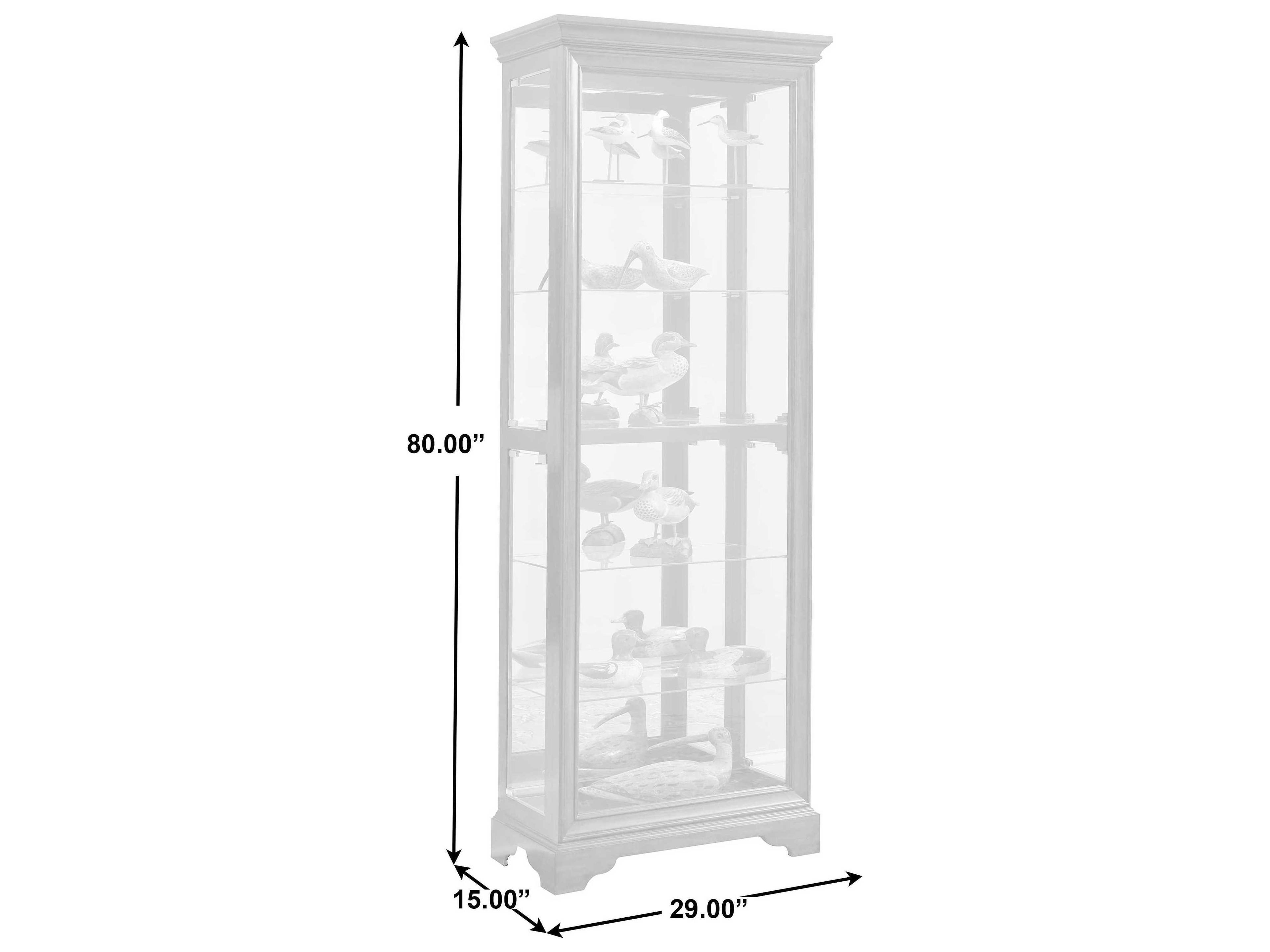 Pulaski Hardwood Oak Brown Curio Display Cabinet