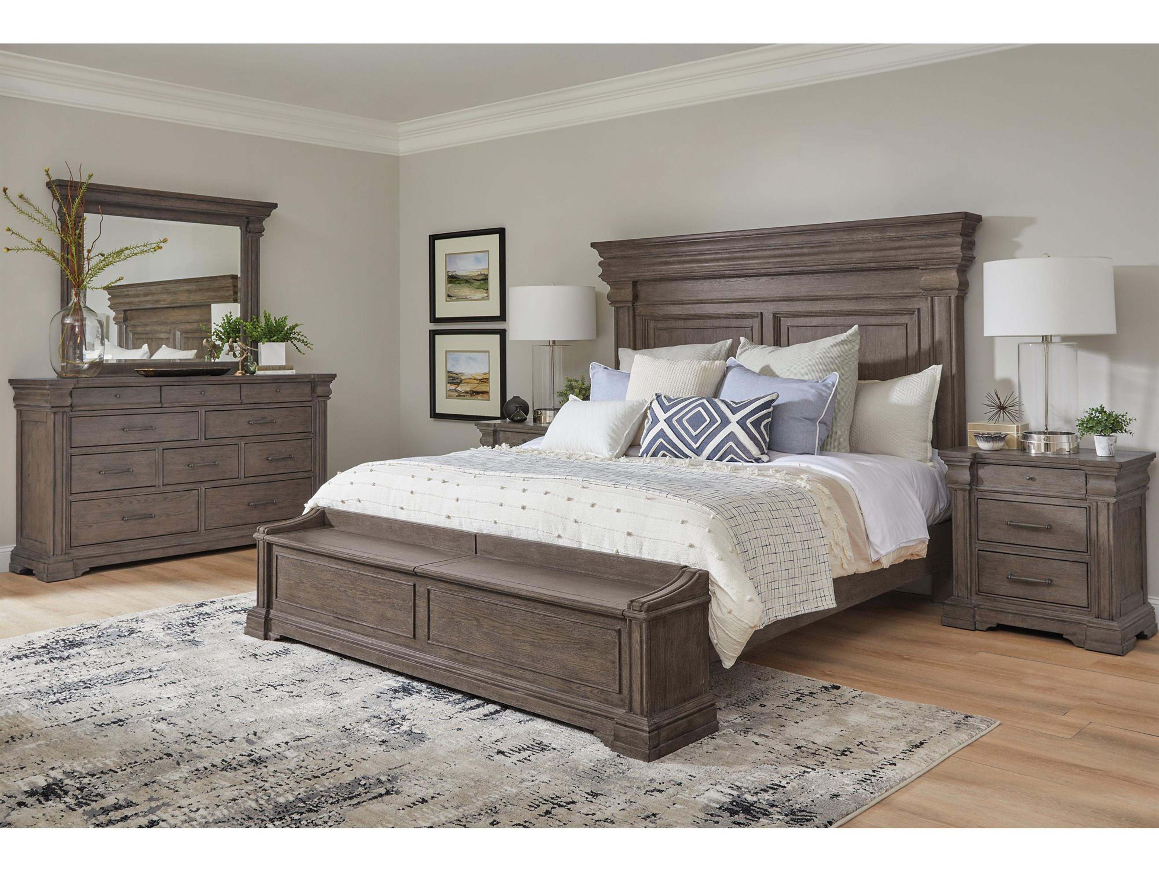 Madison Ridge Brown Rubberwood & Oak Bedroom Set