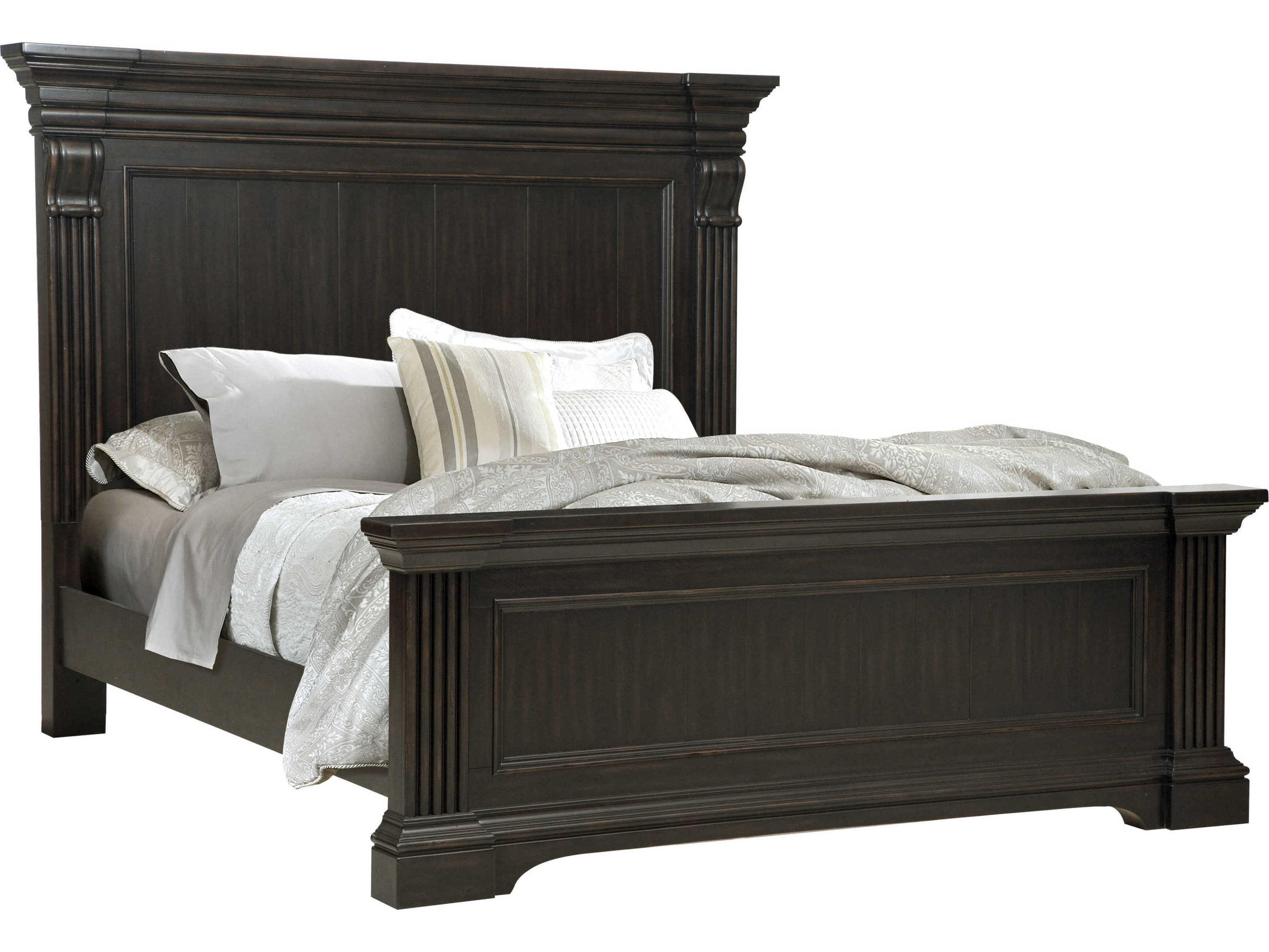Caldwell Brown Acacia Wood King Panel Bed