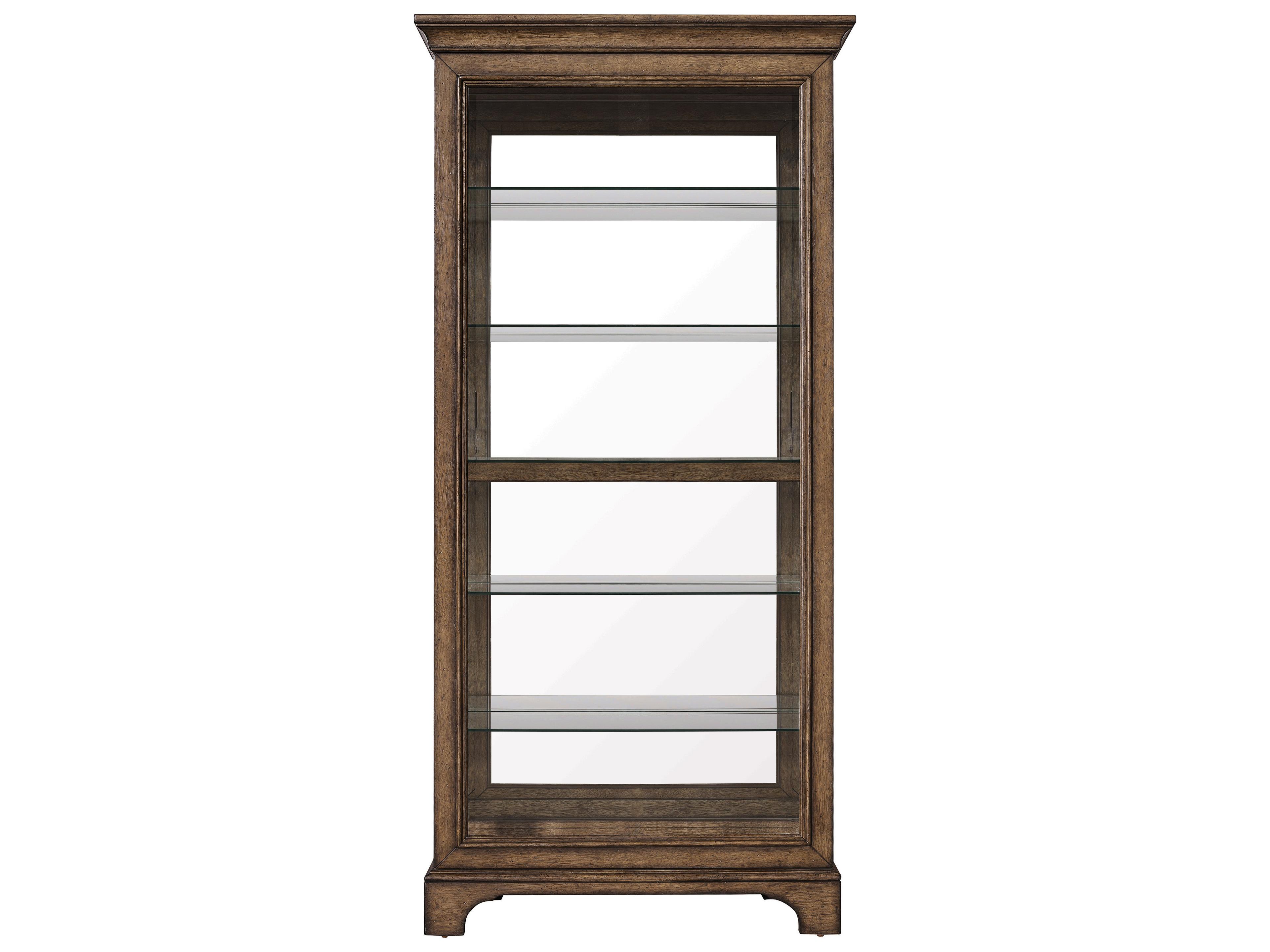 Pulaski Accents Traditional Sliding Door Curio with Glass Shelves and LED Light