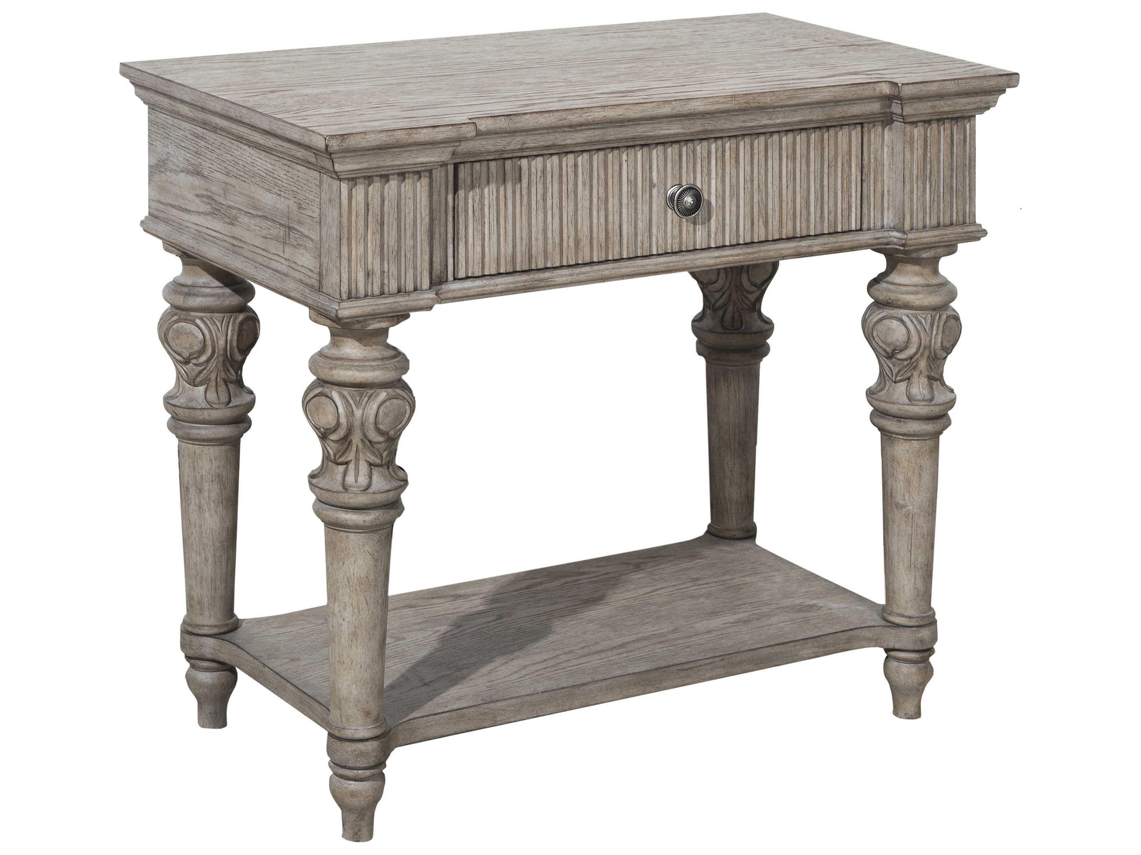 Kingsbury 1-Drawer Rubberwood Nightstand