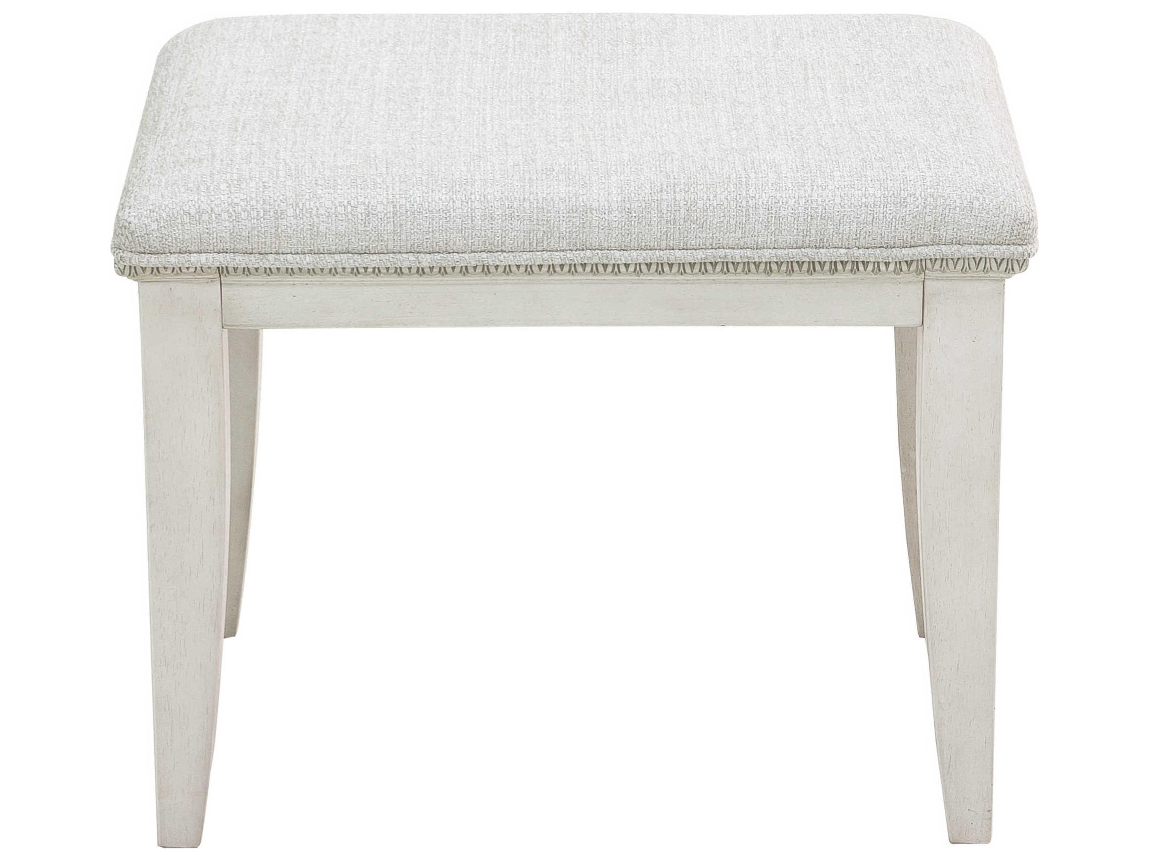 Camila Esprit Creamy White Upholstered Accent Stool