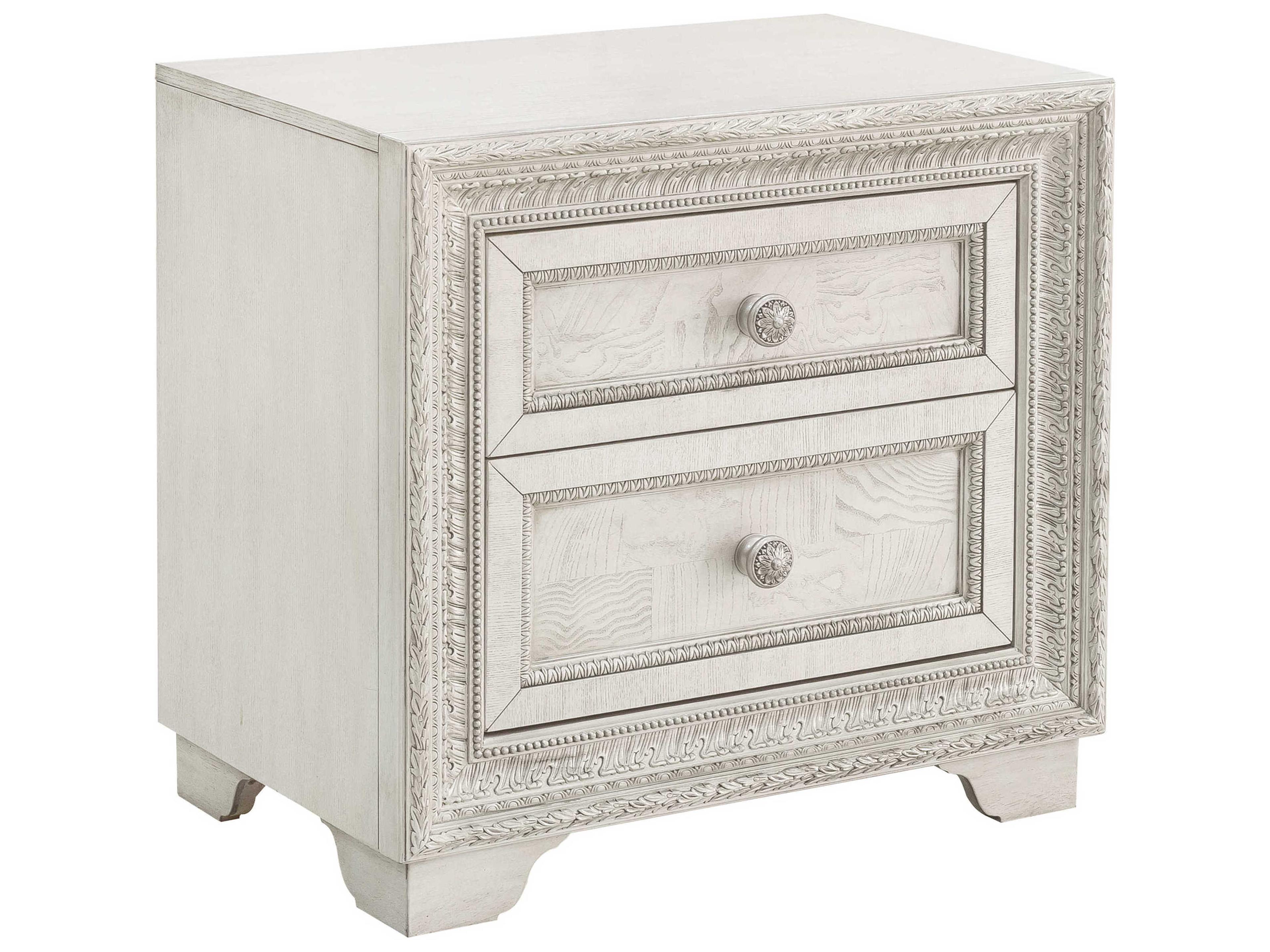 Camila 2-Drawers Rubberwood Nightstand