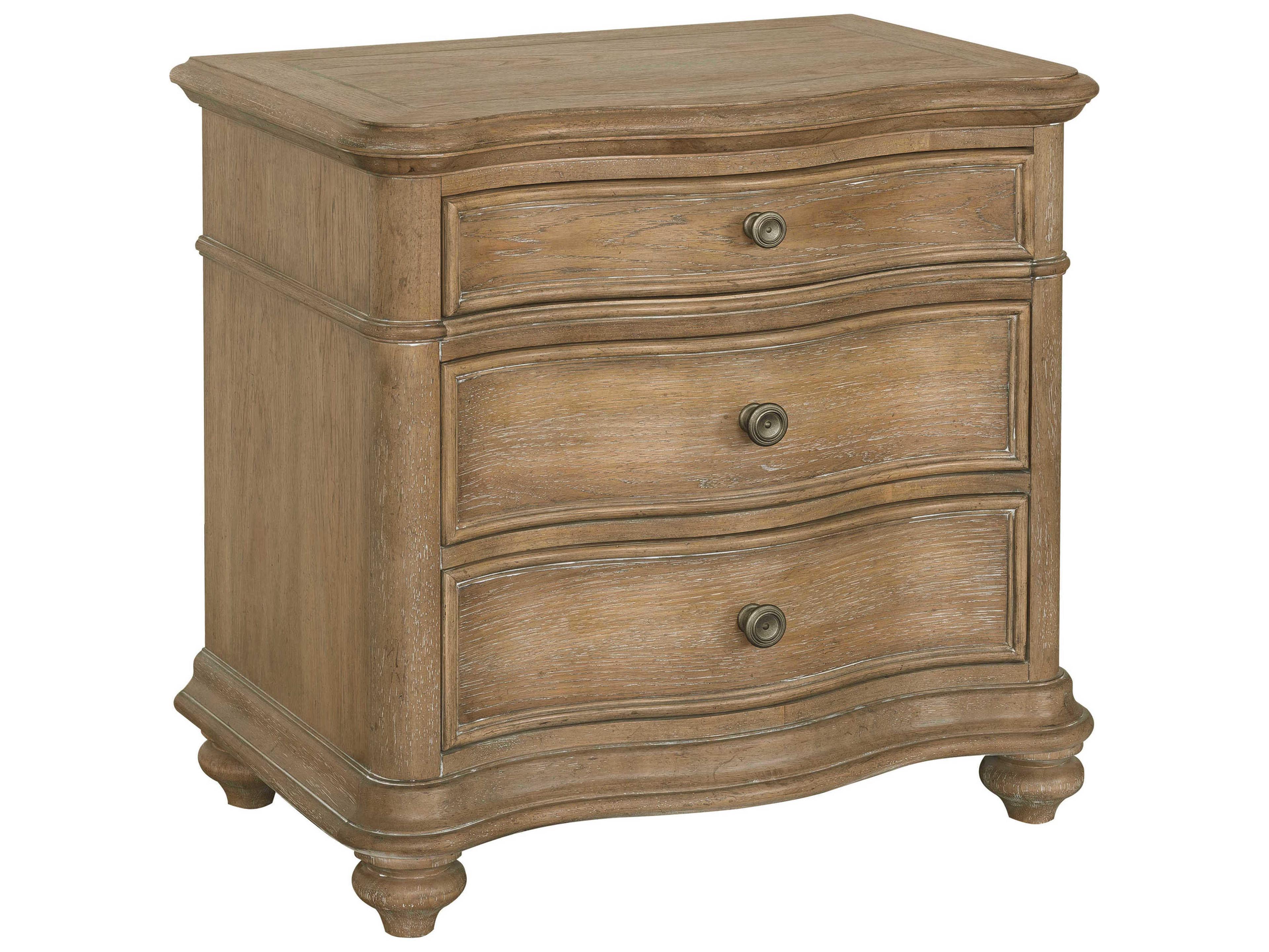 Weston Hills 3-Drawers Brown Hardwood Nightstand