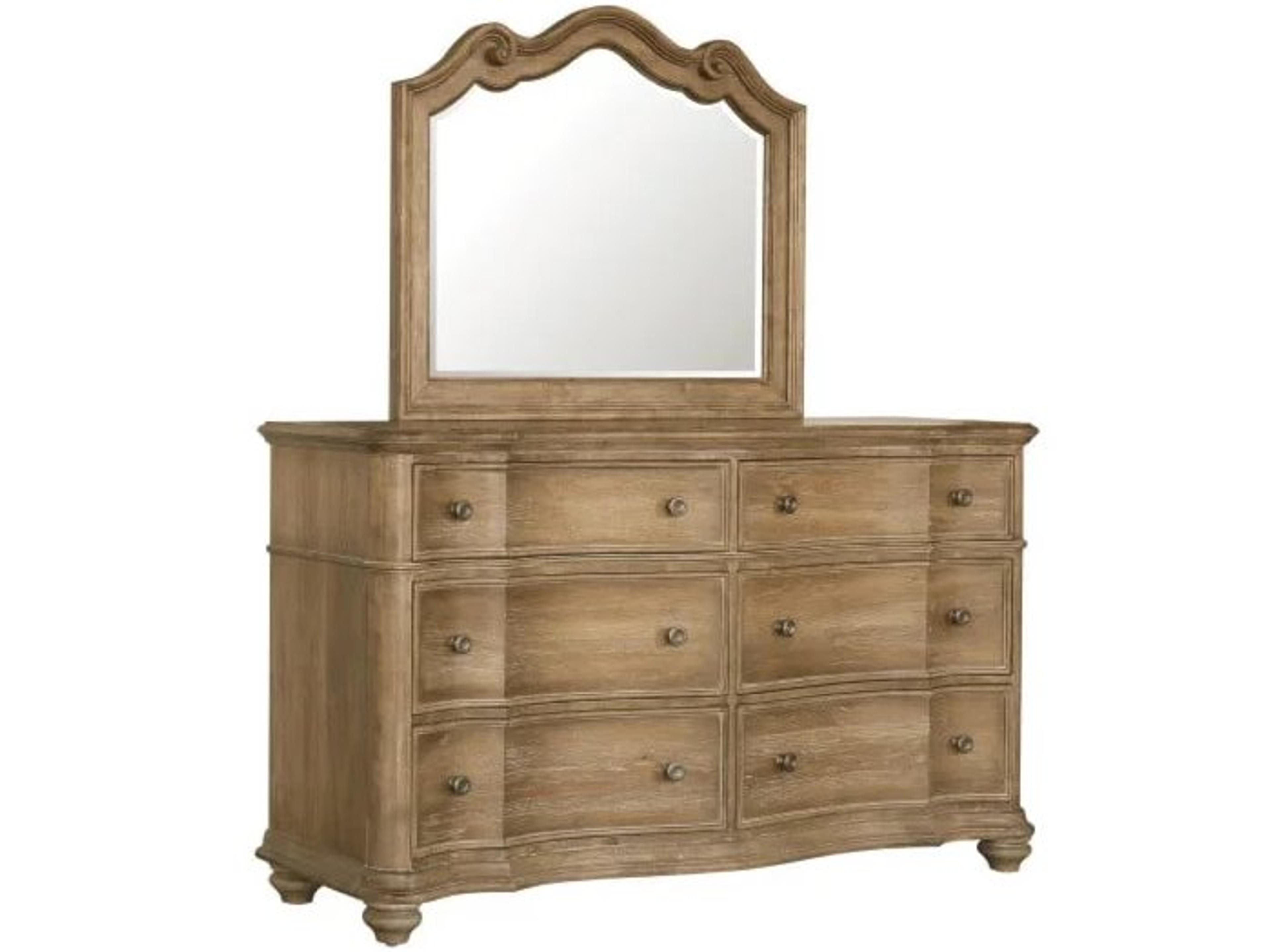 Weston Hills 6-Drawers Brown Double Dresser with Mirror