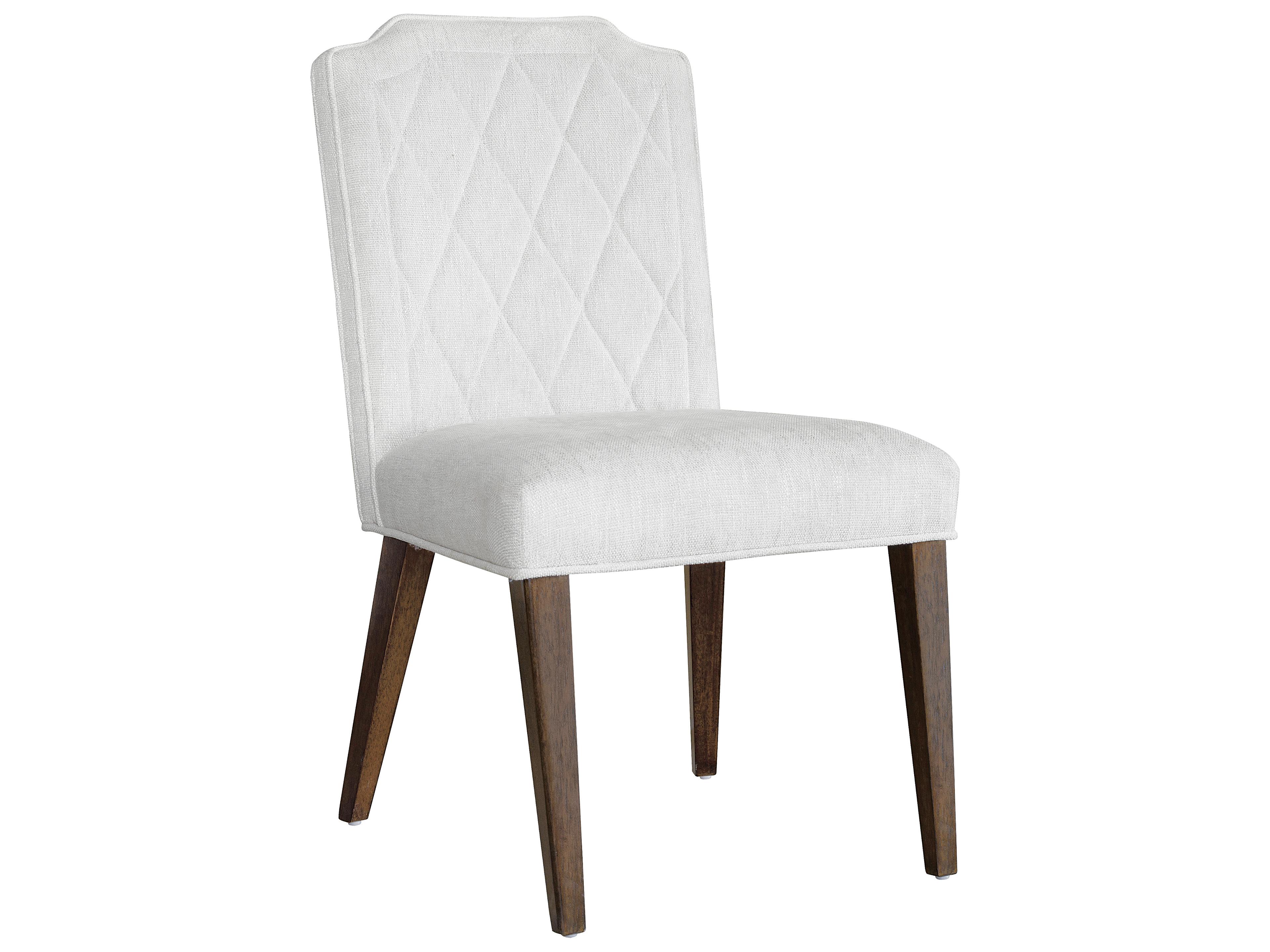 Asher Park Rubberwood White Upholstered Armless Dining Chair