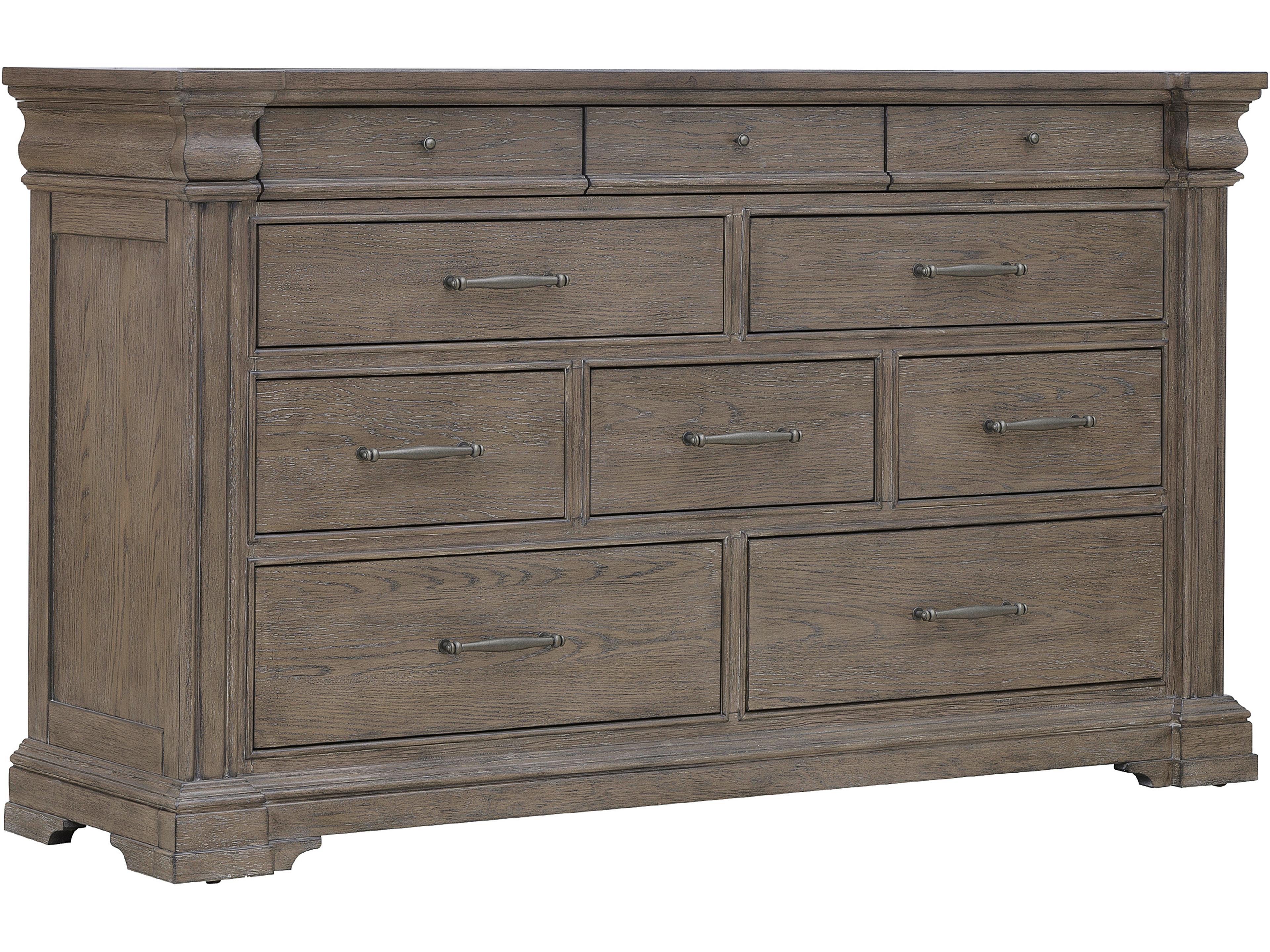 Madison Ridge Brown Rubberwood Double Dresser