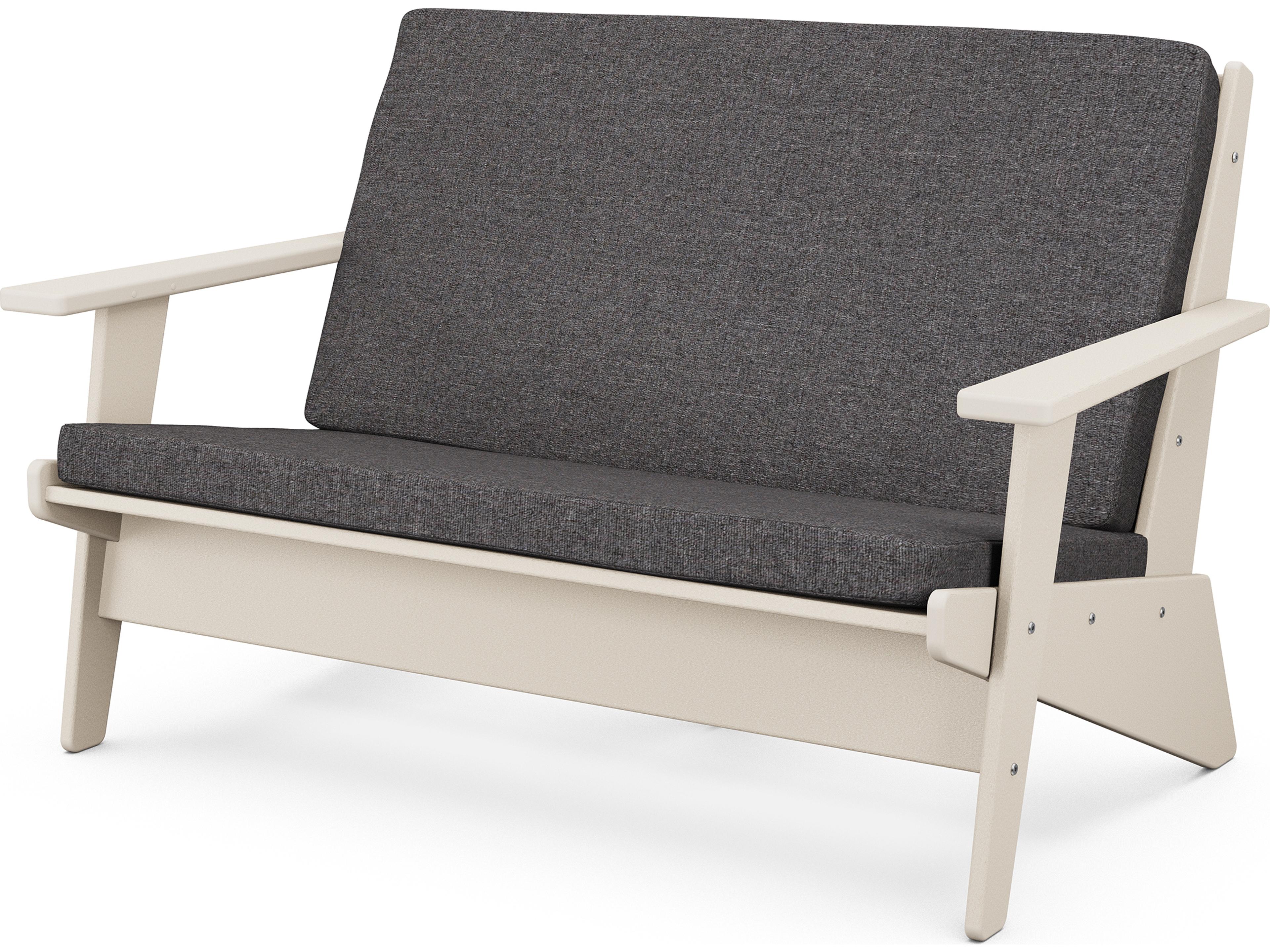 POLYWOOD® Riviera Modern Recycled Plastic Outdoor Patio Loveseat