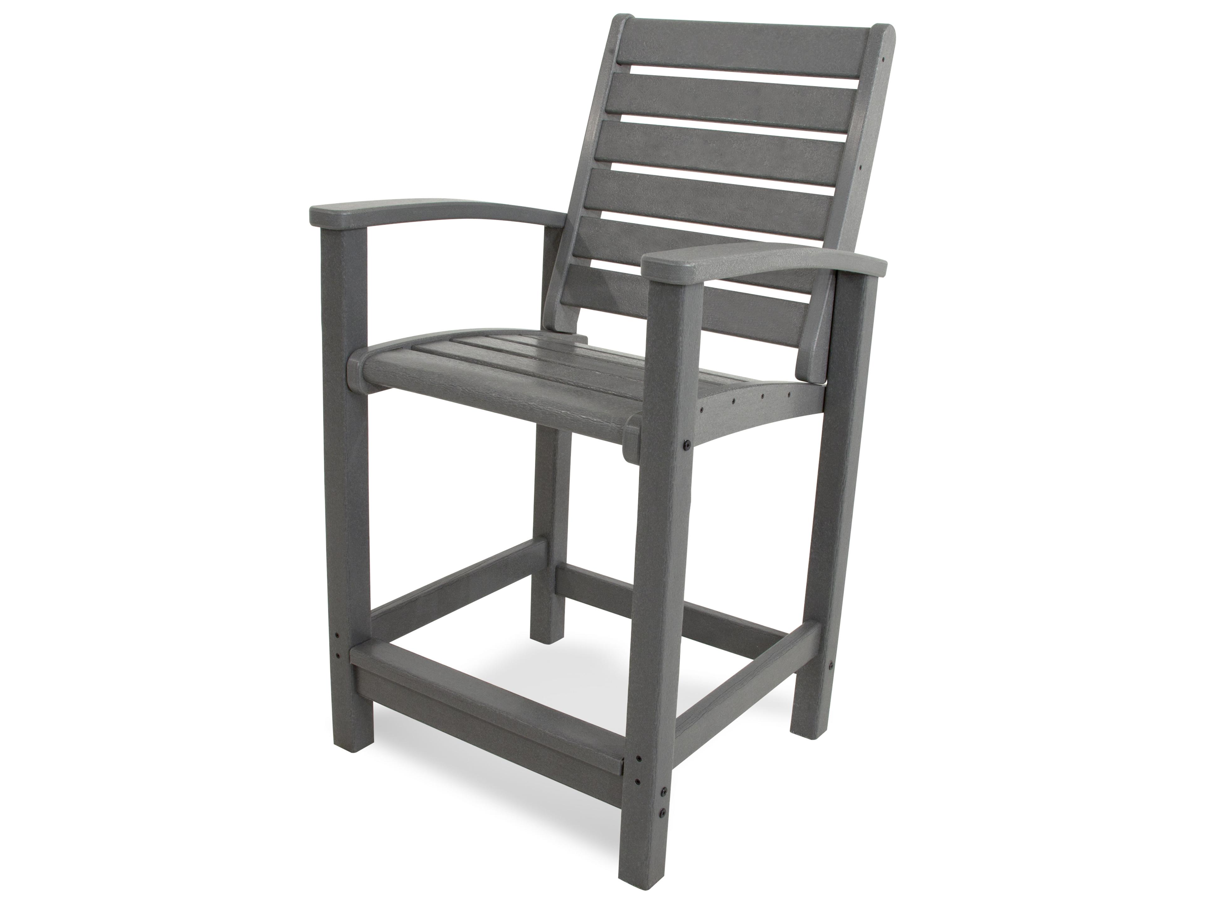 POLYWOOD® Signature Recycled Plastic Outdoor Patio Counter Chair