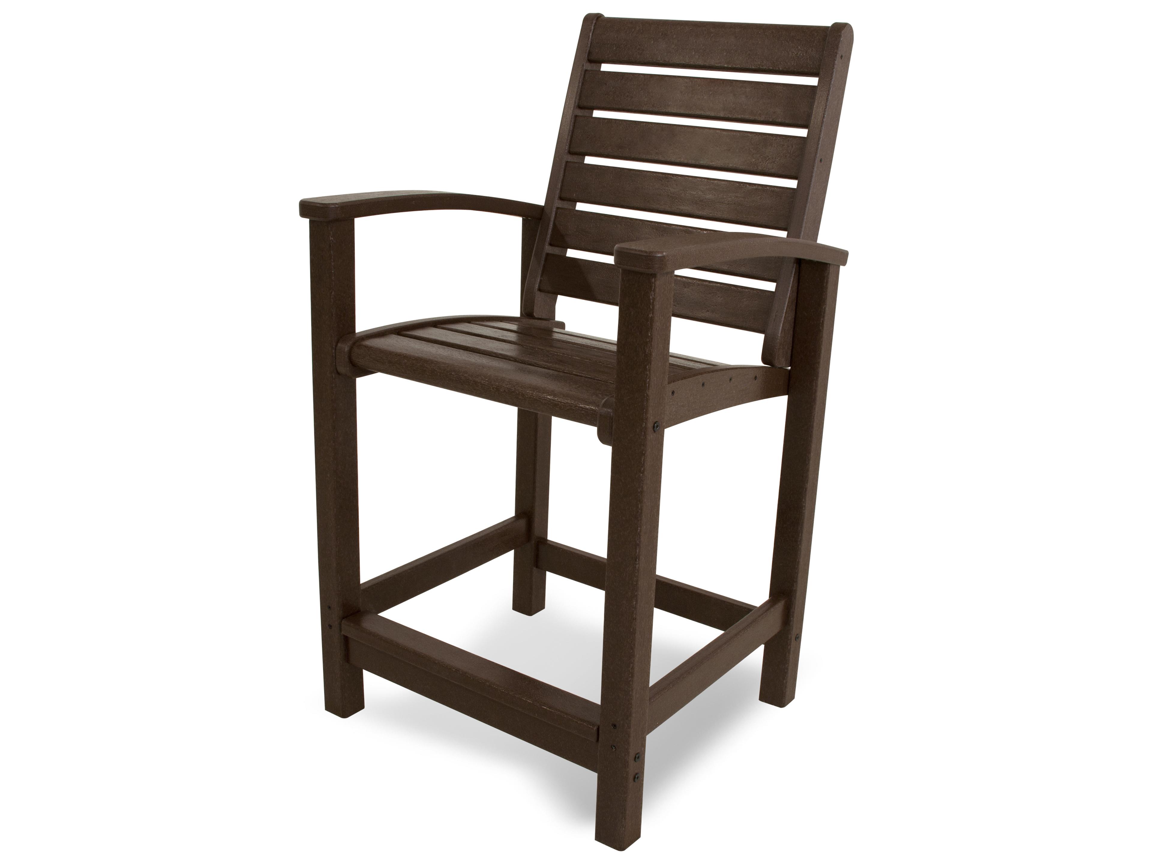 POLYWOOD® Signature Recycled Plastic Outdoor Patio Counter Chair
