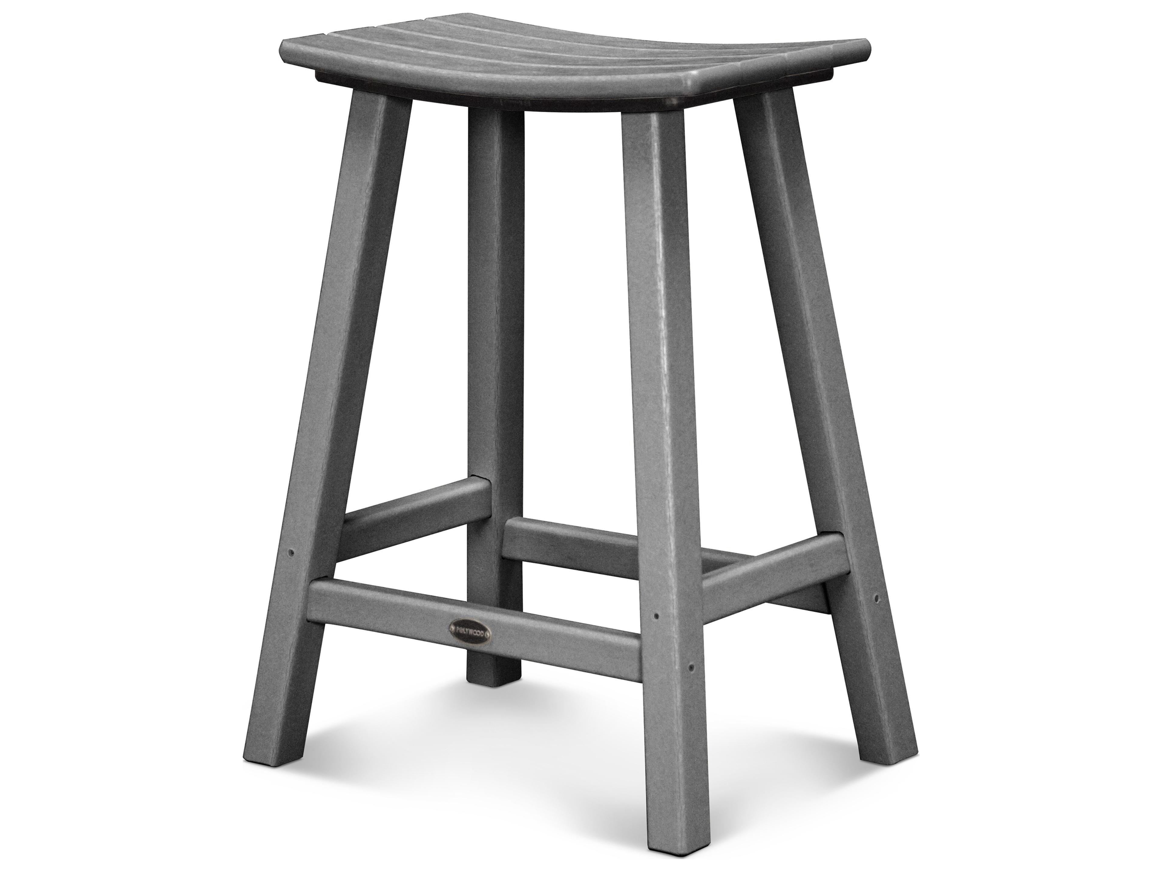 POLYWOOD® Contempo Recycled Plastic Saddle Bar Stool