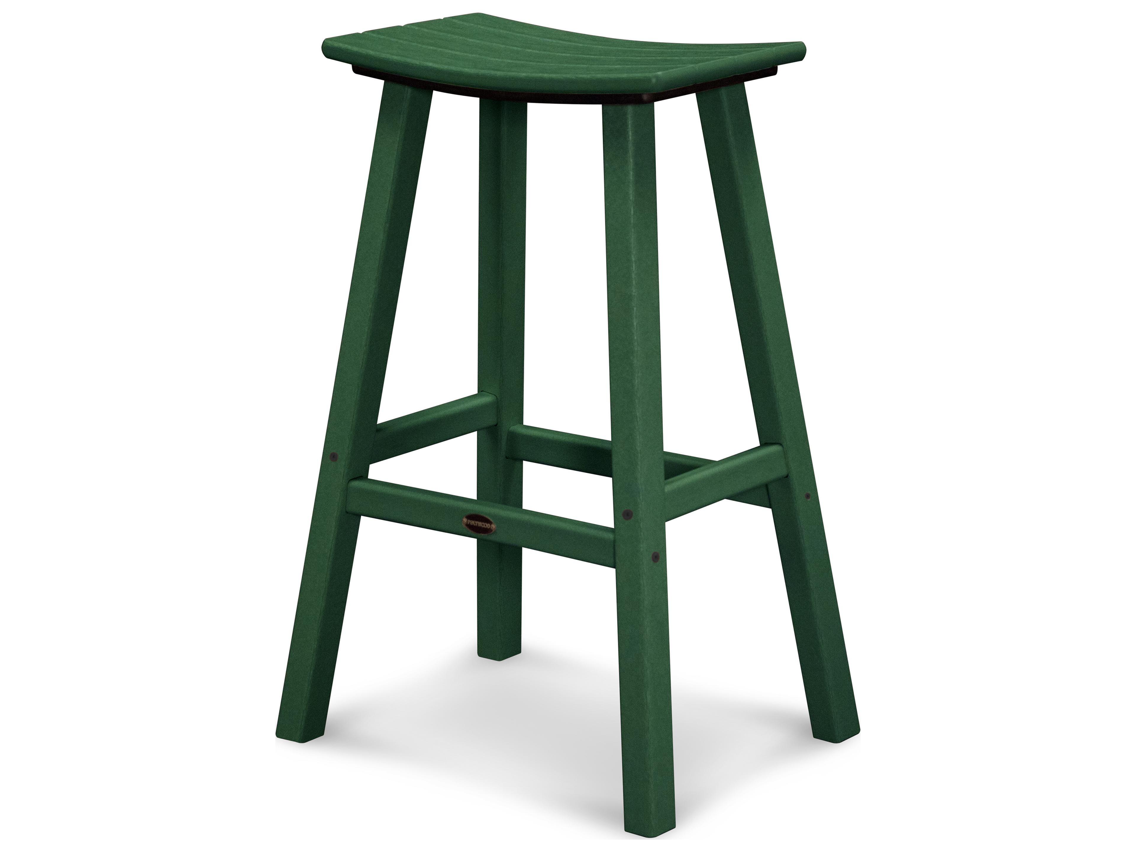 POLYWOOD® Contempo Recycled Plastic Saddle Outdoor Bar Stool