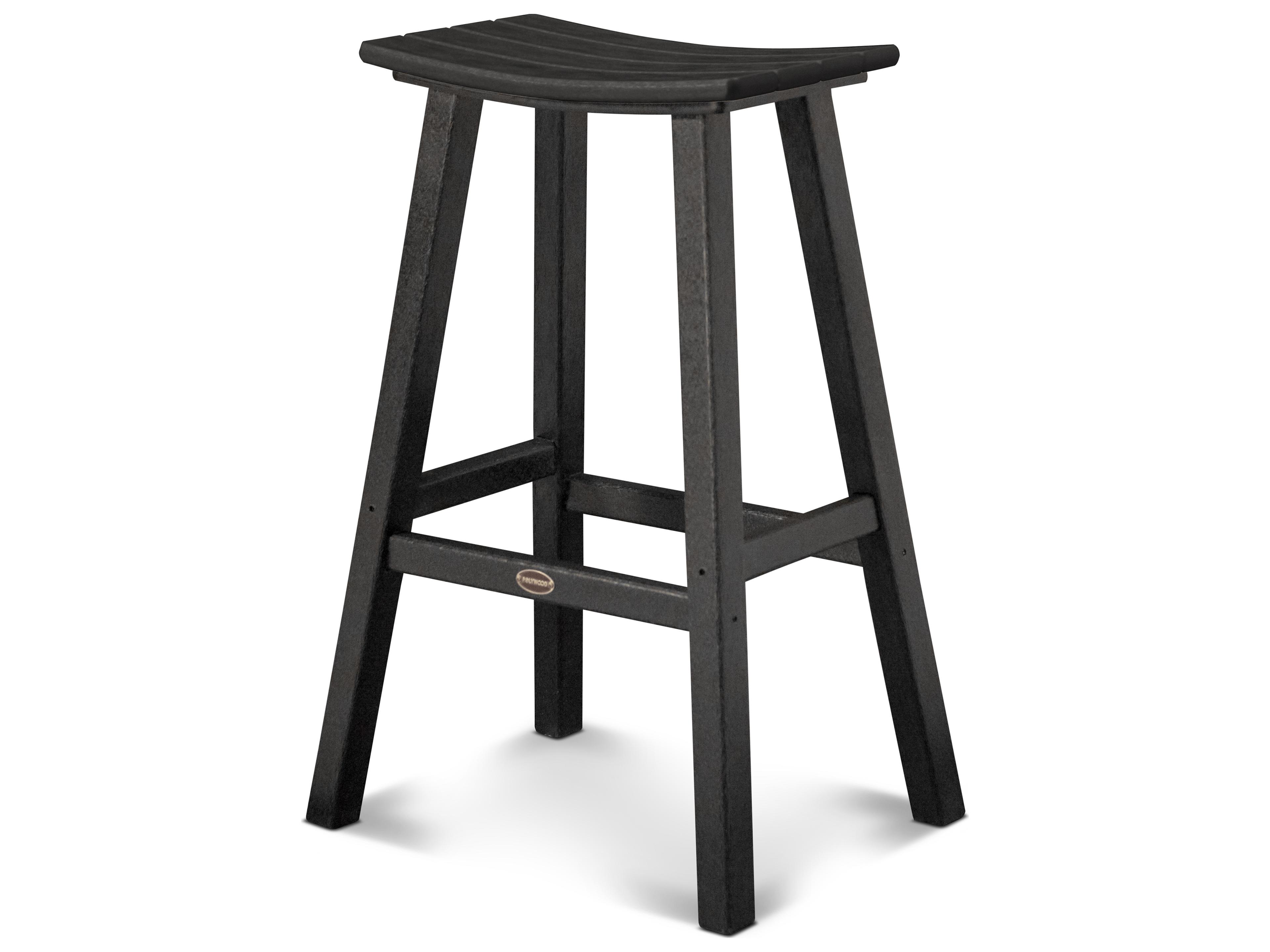 POLYWOOD® Contempo Recycled Plastic Saddle Outdoor Bar Stool