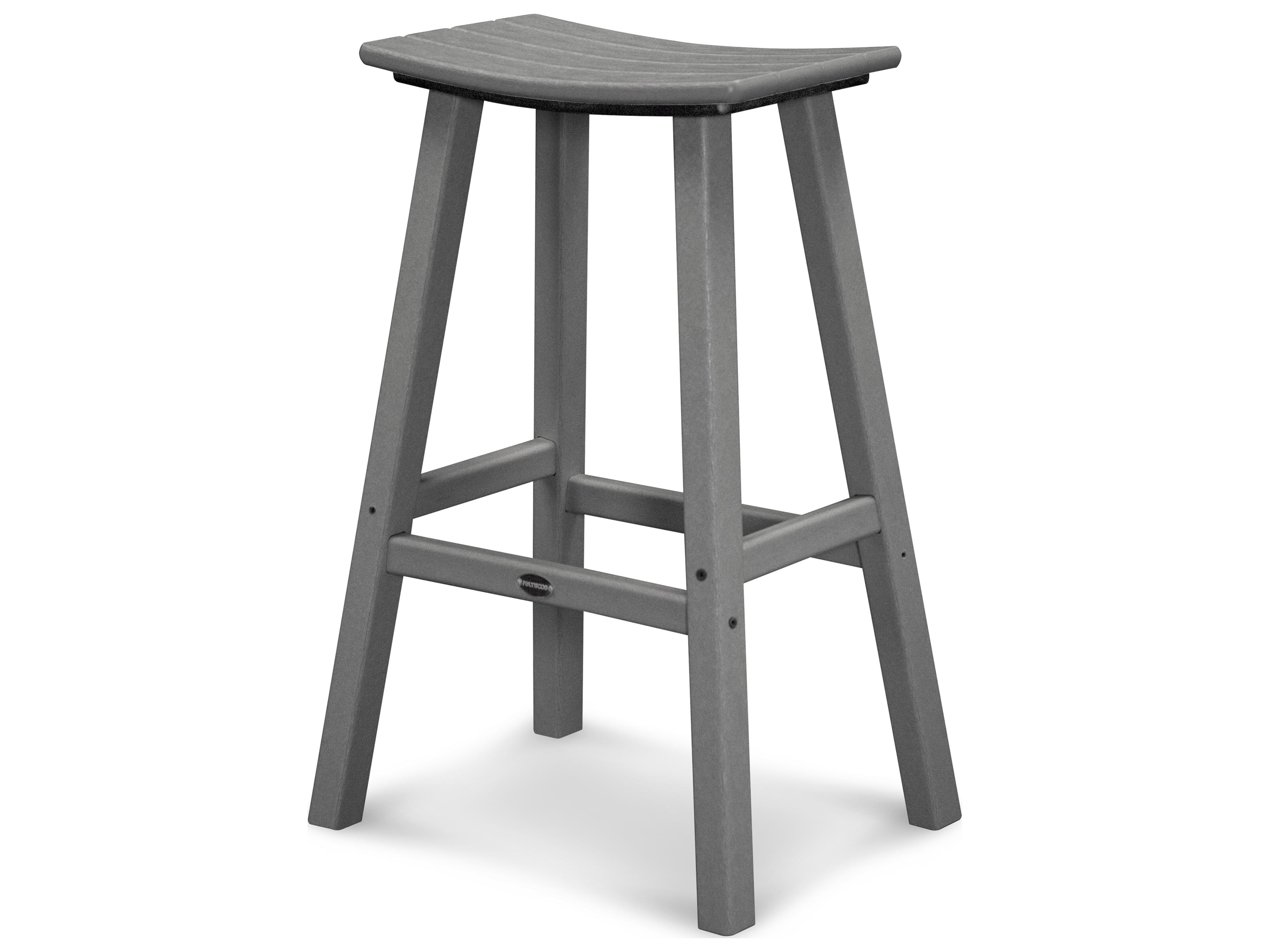 POLYWOOD® Contempo Recycled Plastic Saddle Outdoor Bar Stool