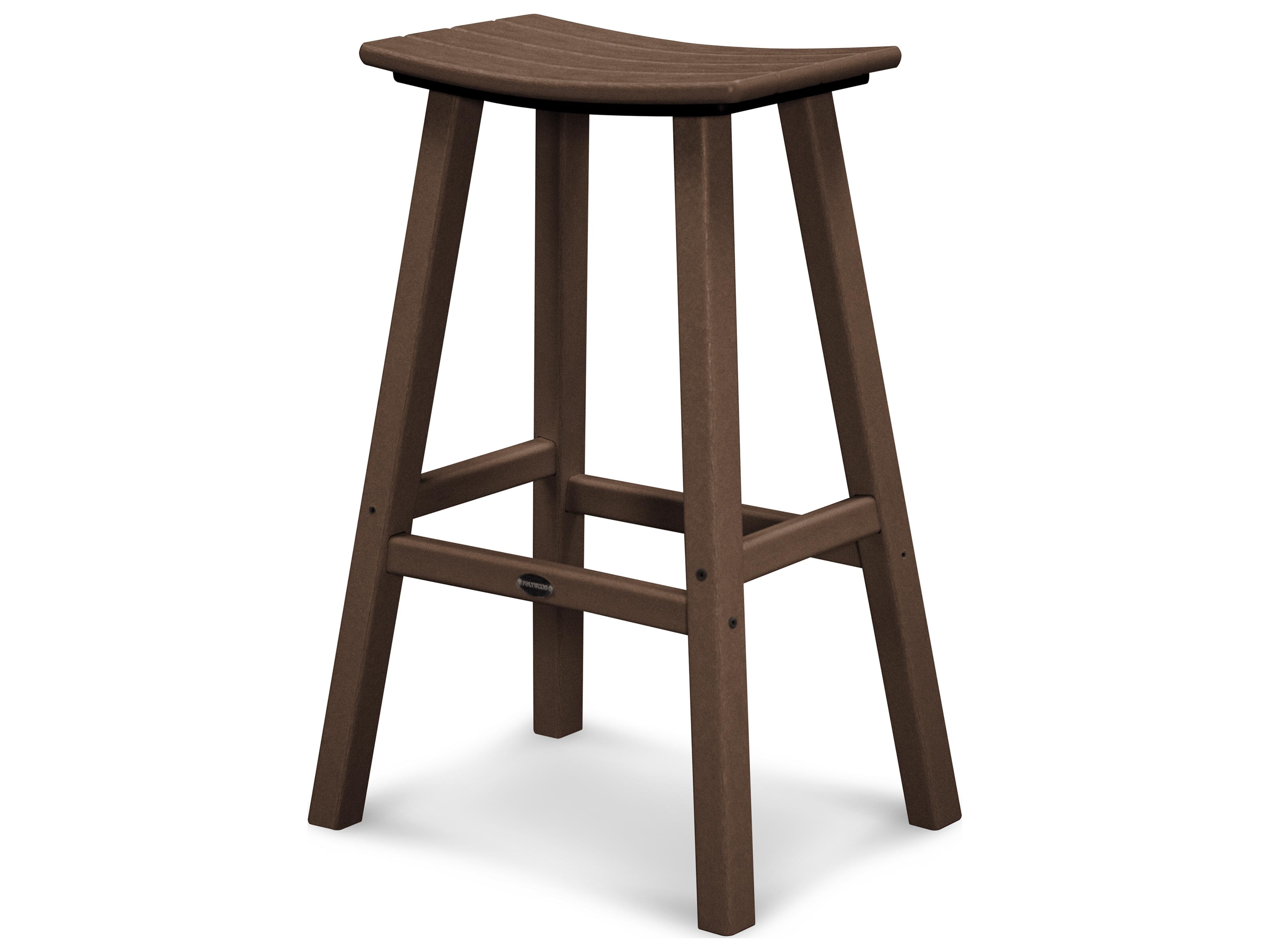 POLYWOOD® Contempo Recycled Plastic Saddle Outdoor Bar Stool
