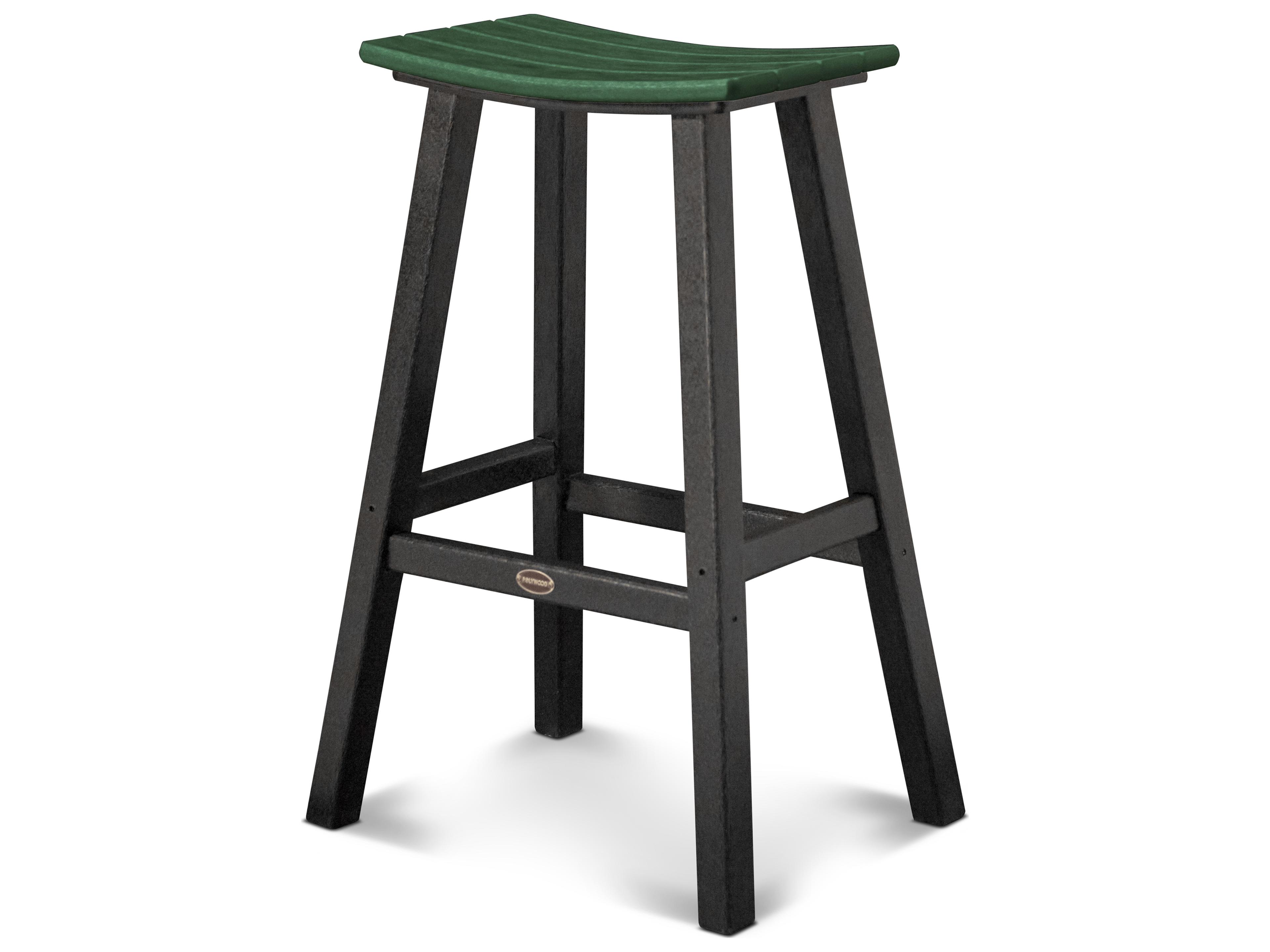 POLYWOOD® Contempo Recycled Plastic Saddle Outdoor Patio Bar Stool