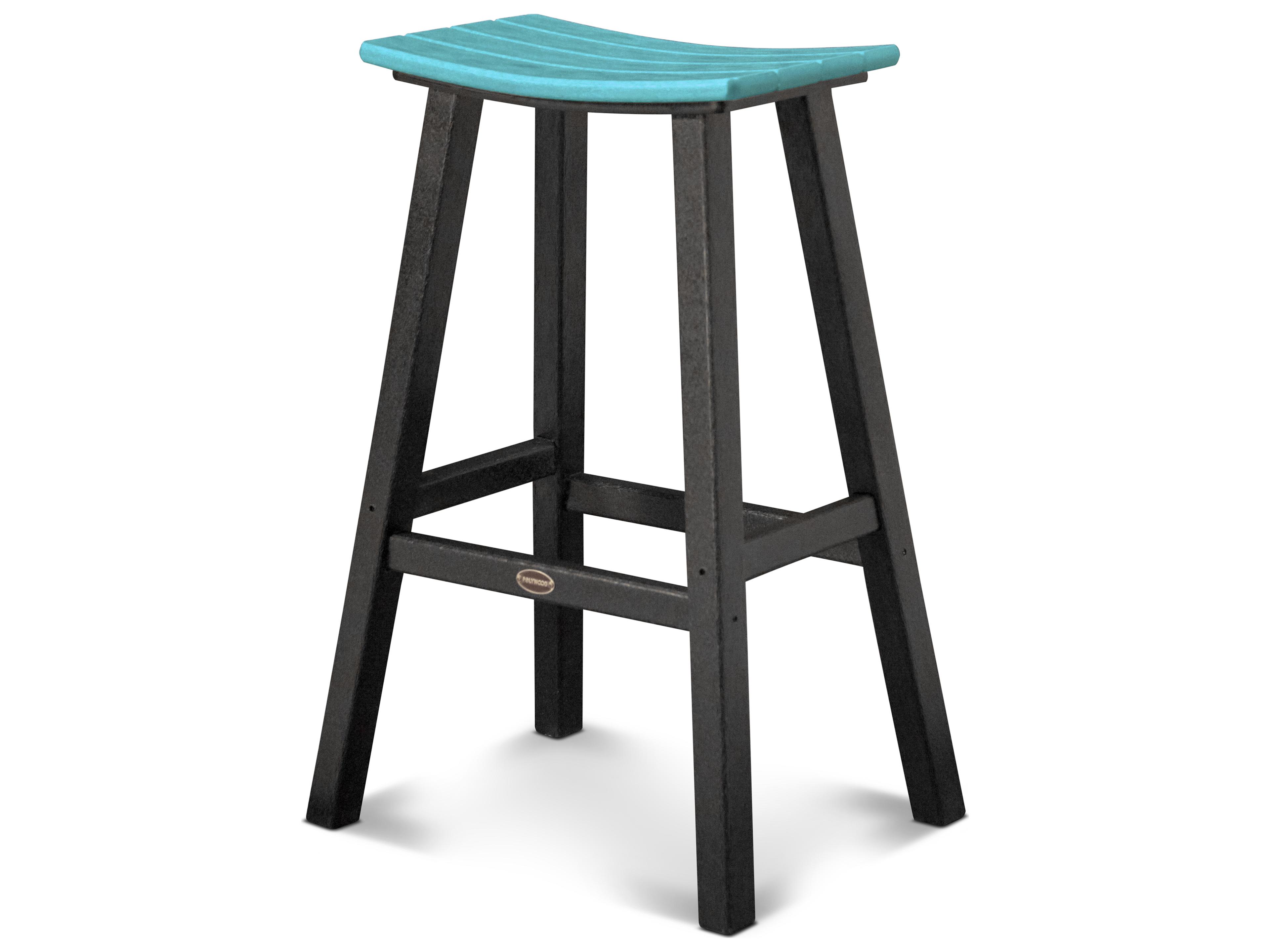 Contempo Recycled Plastic Saddle Outdoor Patio Bar Stool