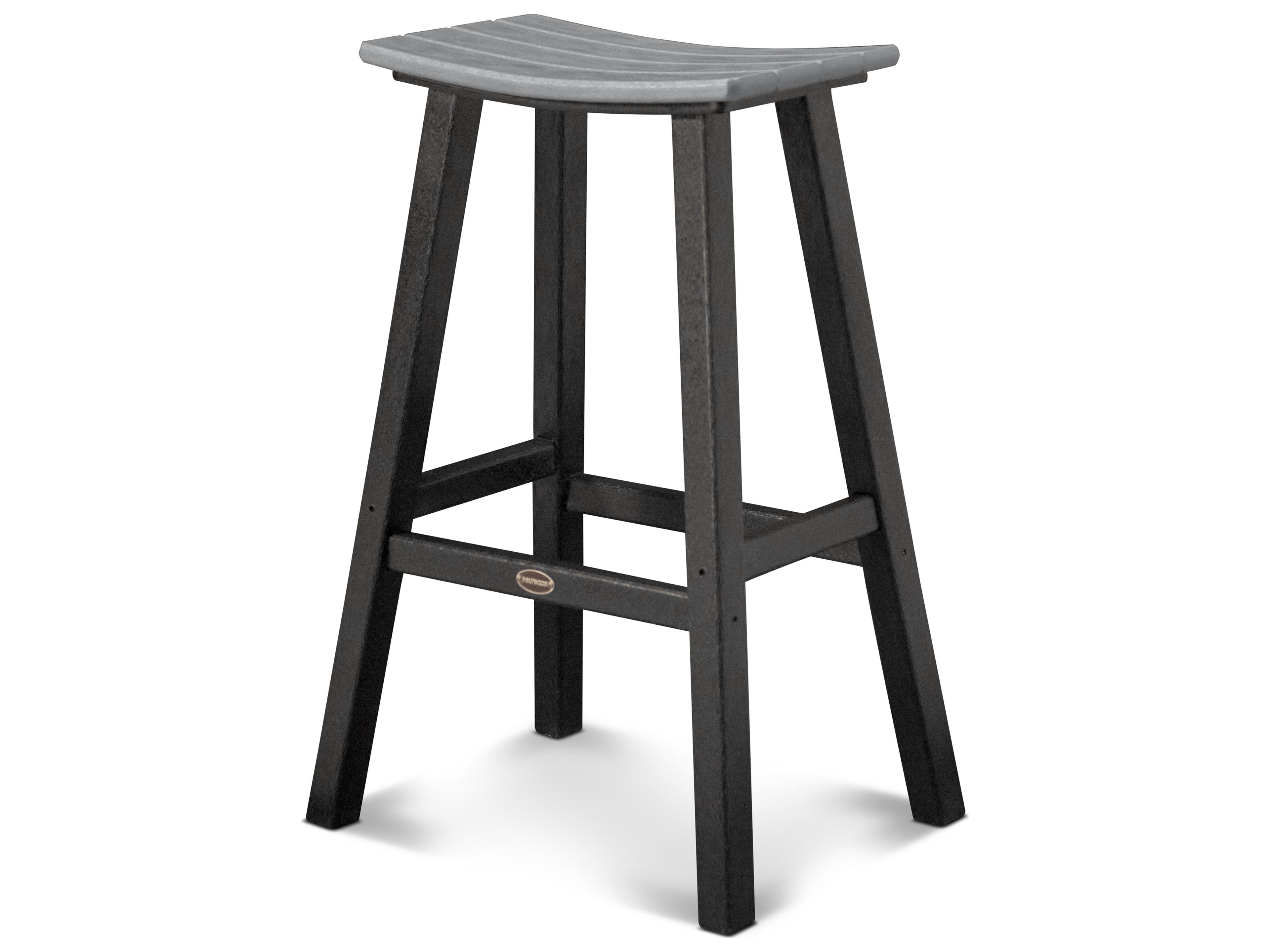 POLYWOOD® Contempo Recycled Plastic Saddle Outdoor Patio Bar Stool